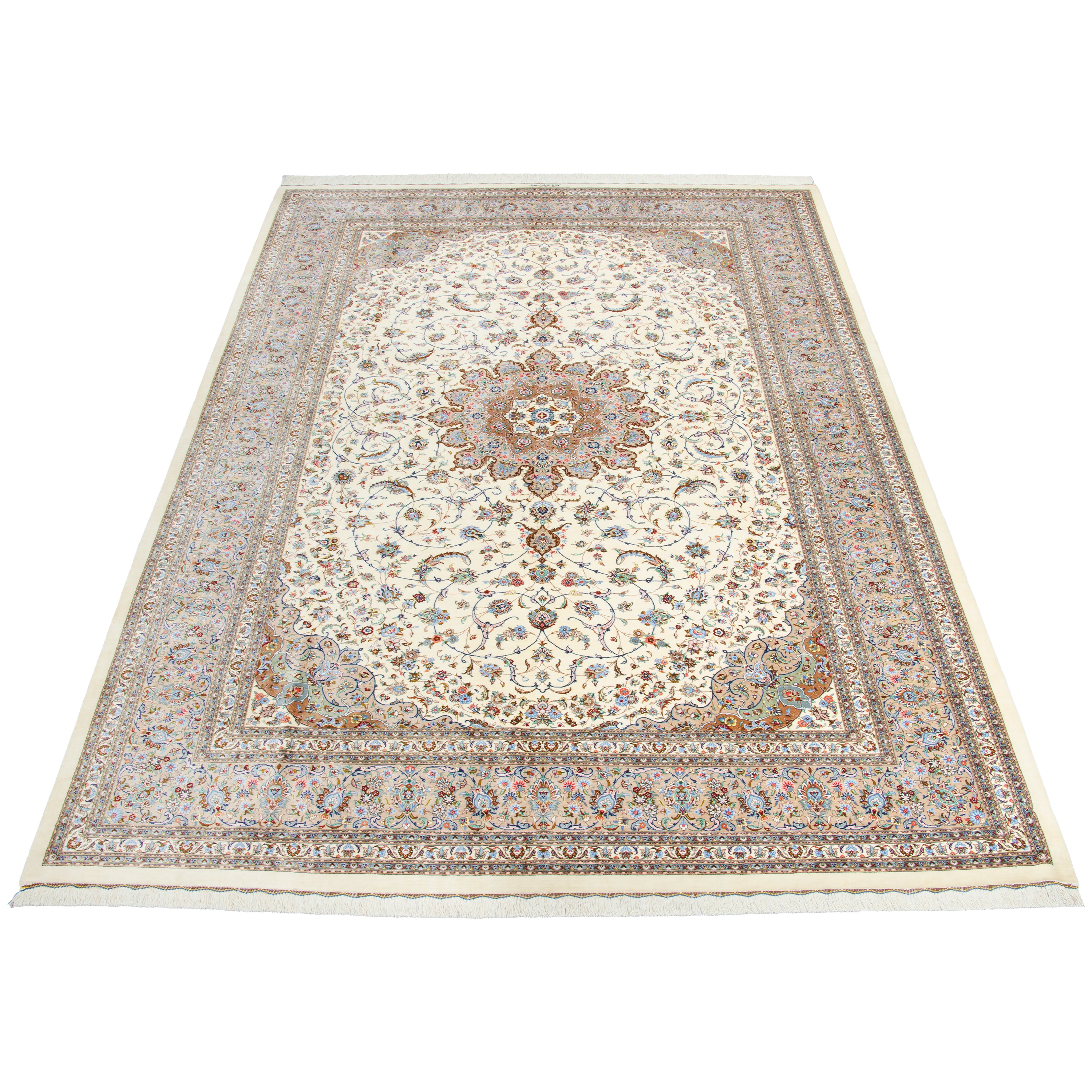 Kashan Handmade Carpet — Lachak Toranj | Full Silk | 242 × 350 cm | SKU 10800818