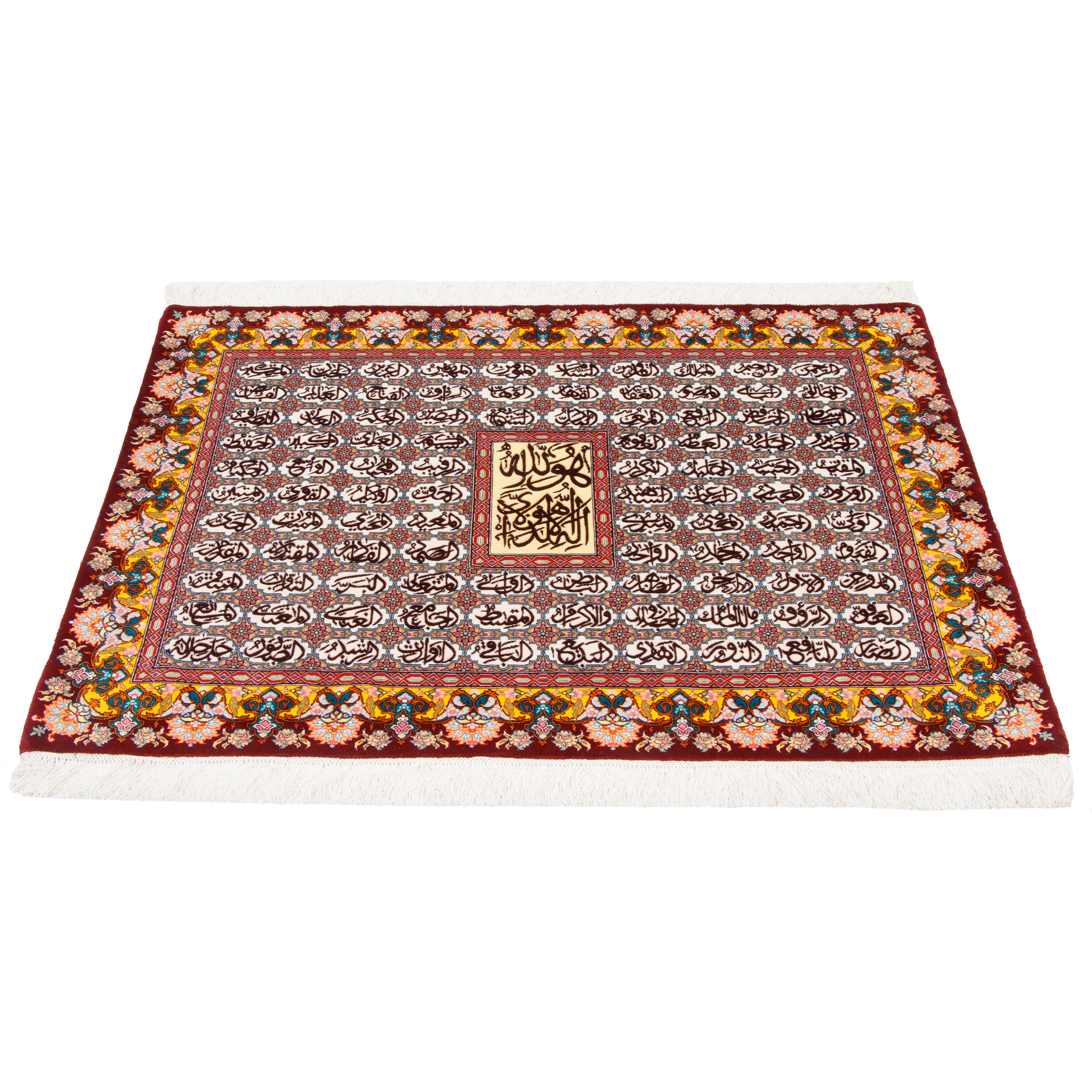 لوحة جدارية من سجاد تبريز اليدوي — خشطي | وبر حريري / سداء حريري | 149 × 107 سم | رمز المنتج 70100570