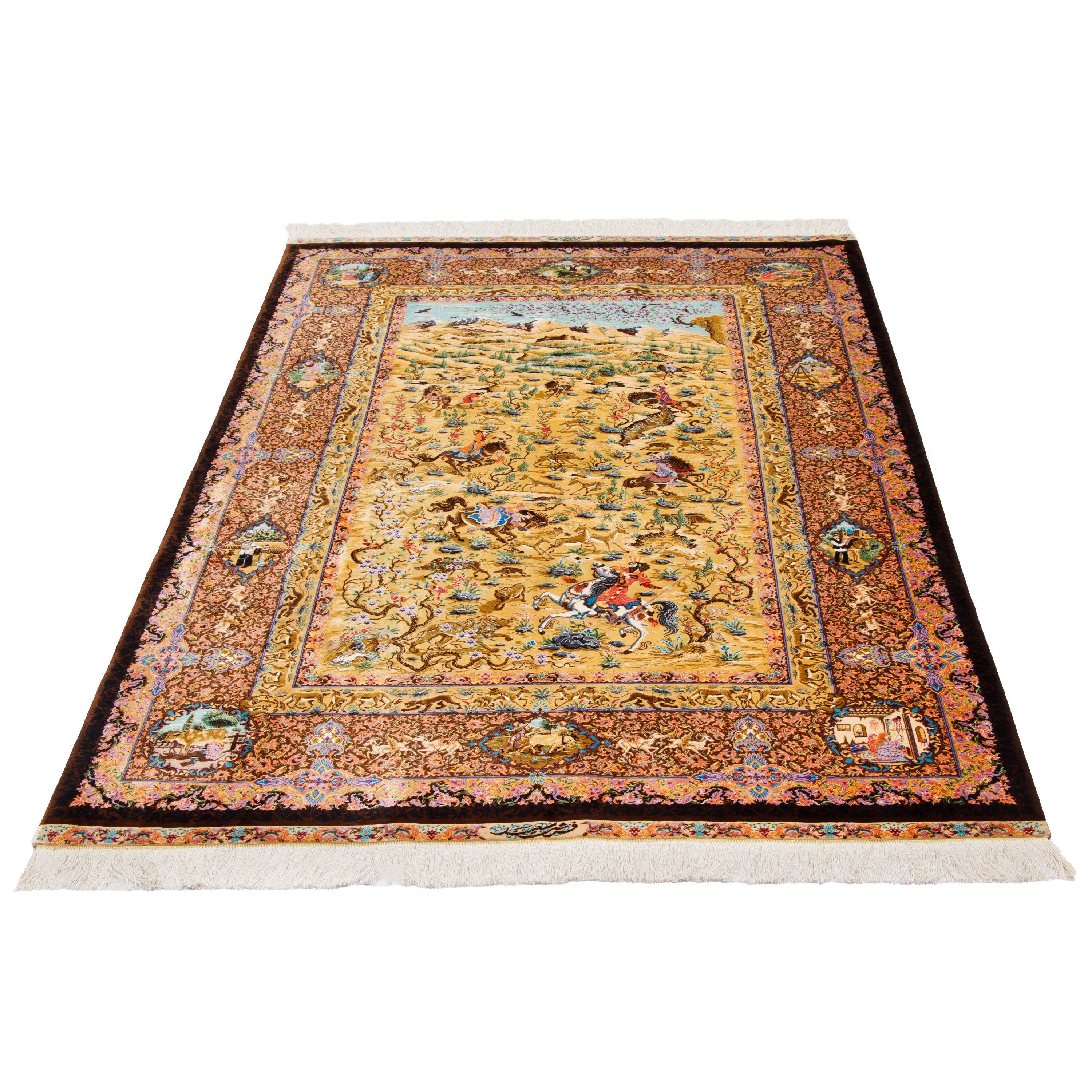 Qom Handmade Carpet — Sarasar | Full Silk | 137 × 212 cm | SKU 10200449