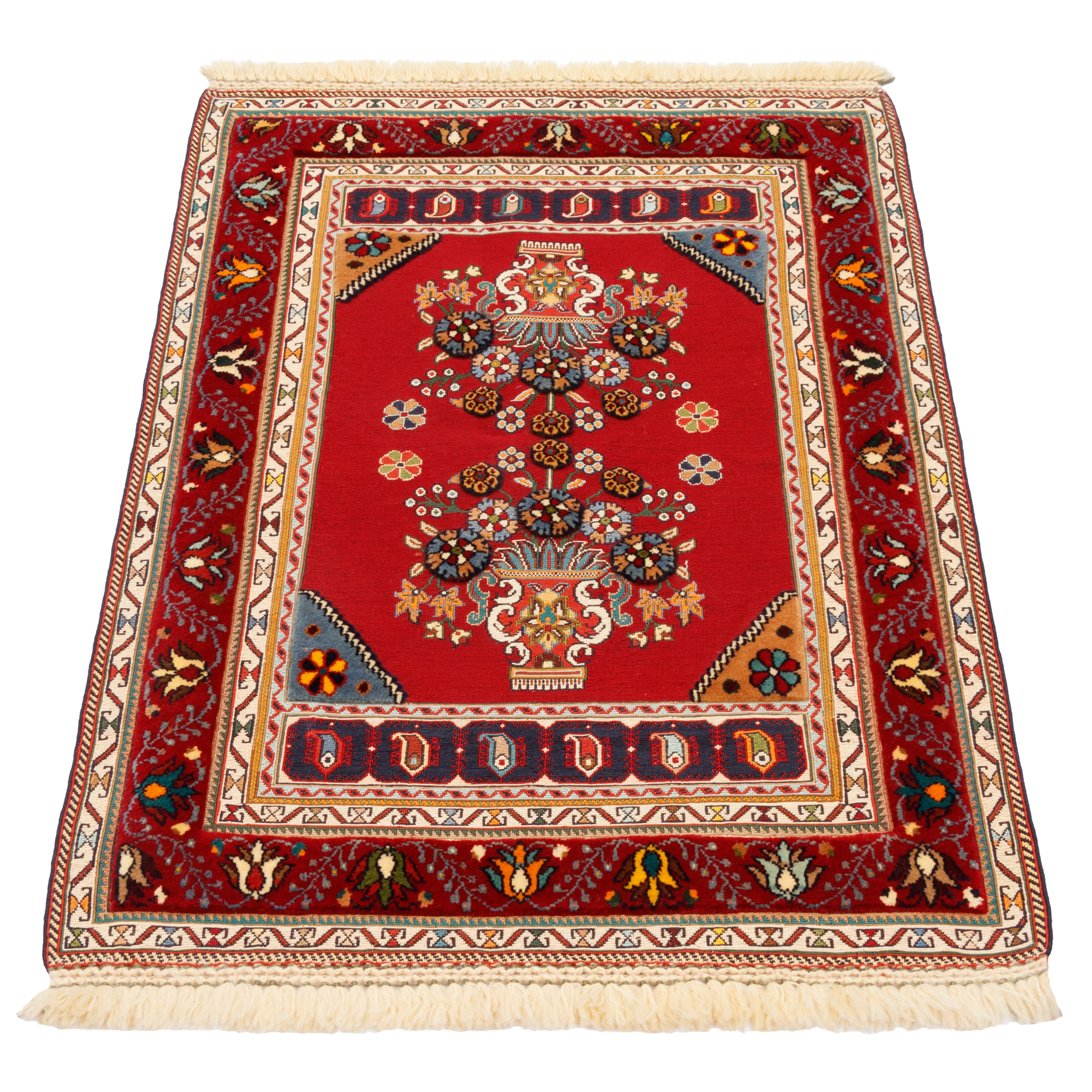 Sirjan Handmade Kilim Carpet — Goldani | Full Wool | 90 × 113 cm | SKU 40100345