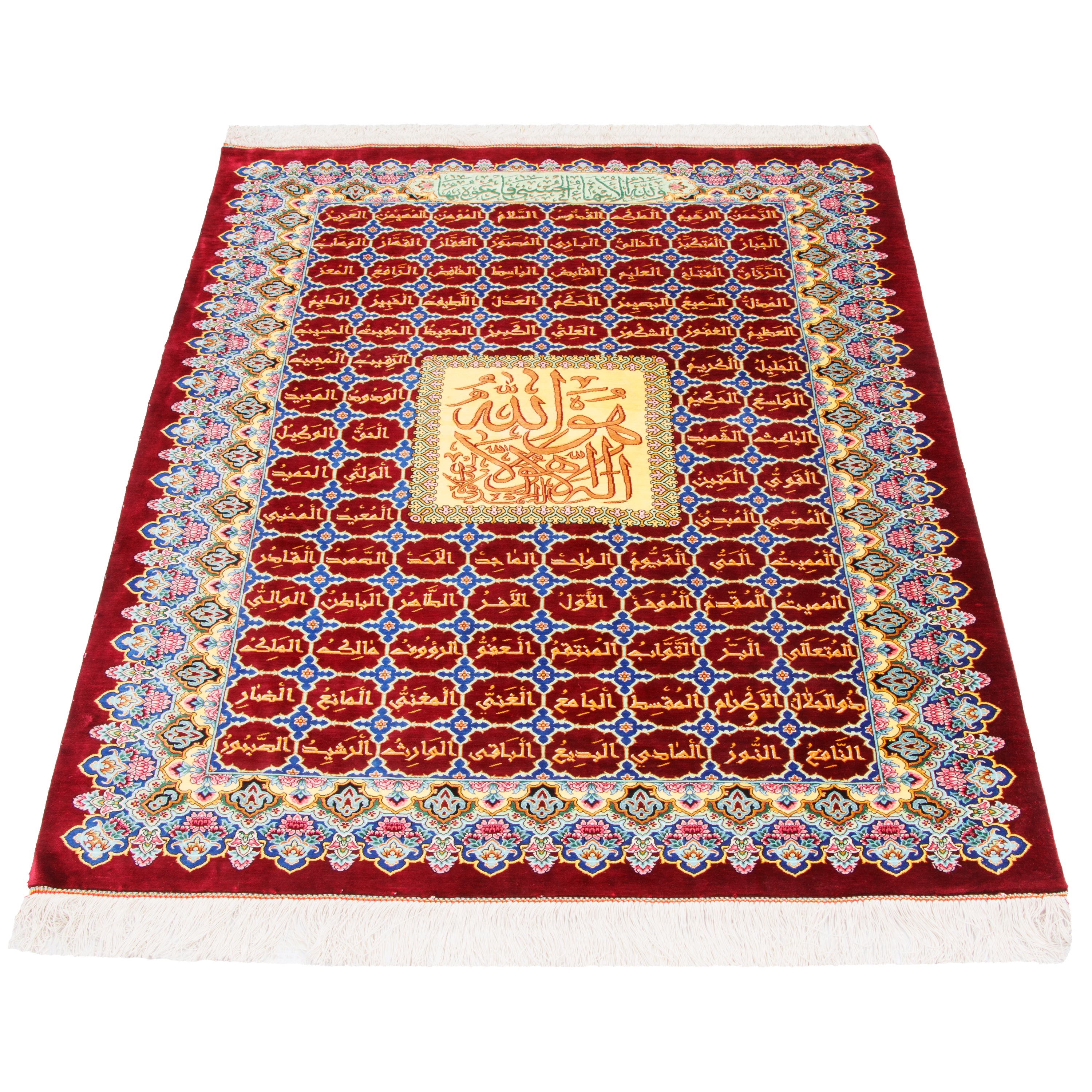 سجادة حائط يدوية قم - باندي | حرير كامل | 115 × 150 سم | رمز المنتج 70100572