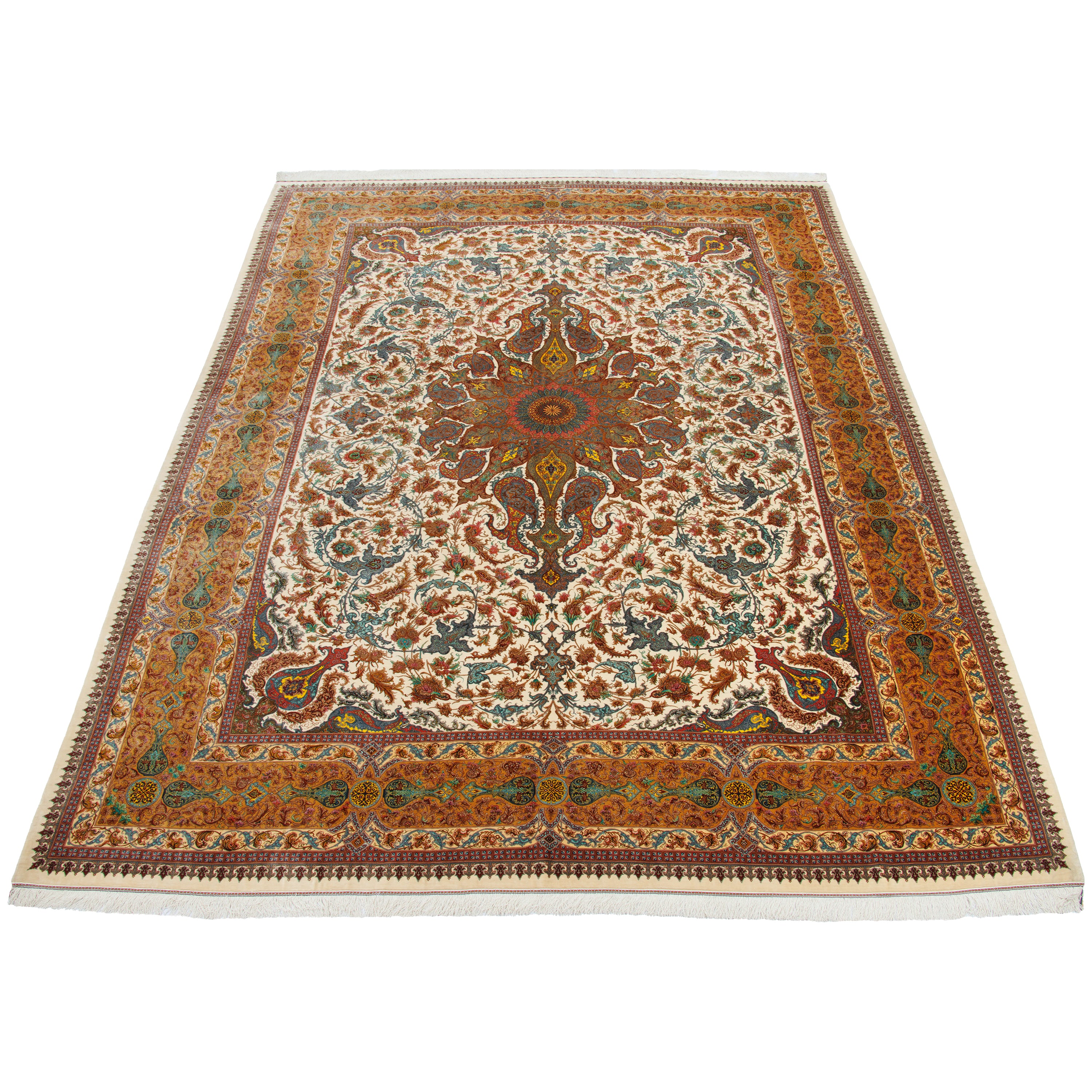 Qom Handmade Carpet — Lachak Toranj | Full Silk | 302 × 395 cm | SKU 11100647