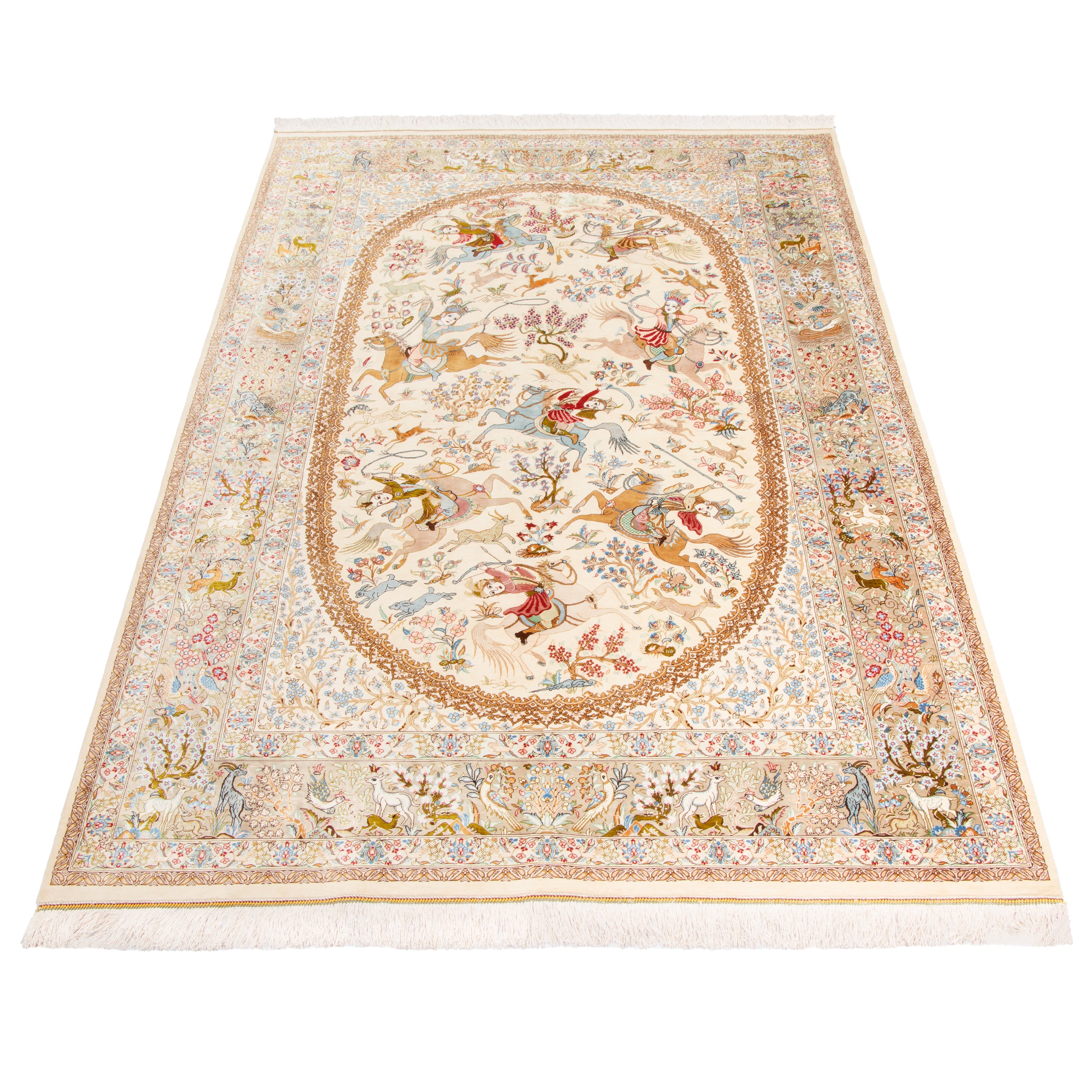 Qom Handmade Carpet — Sarasar | Full Silk | 130 × 210 cm | SKU 10200473