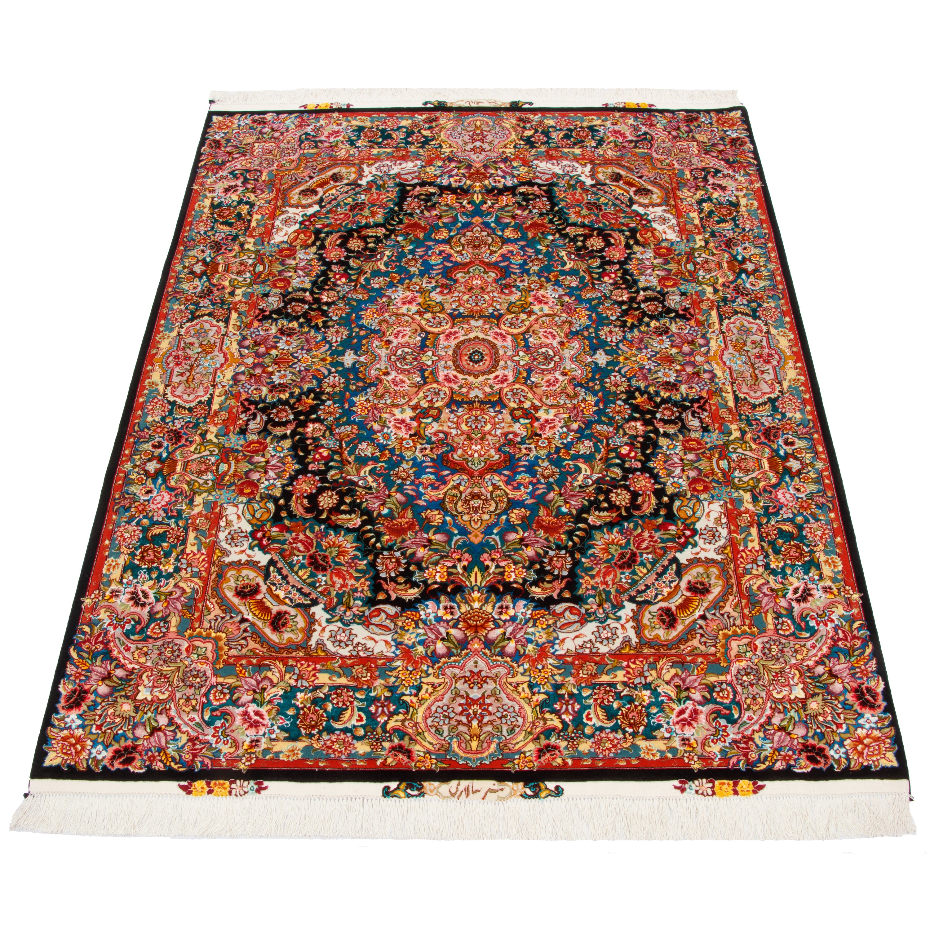 Tabriz Handmade Carpet — Lachak Toranj | Silk Pile / Silk Warp | 154 × 200 cm | SKU 10300523