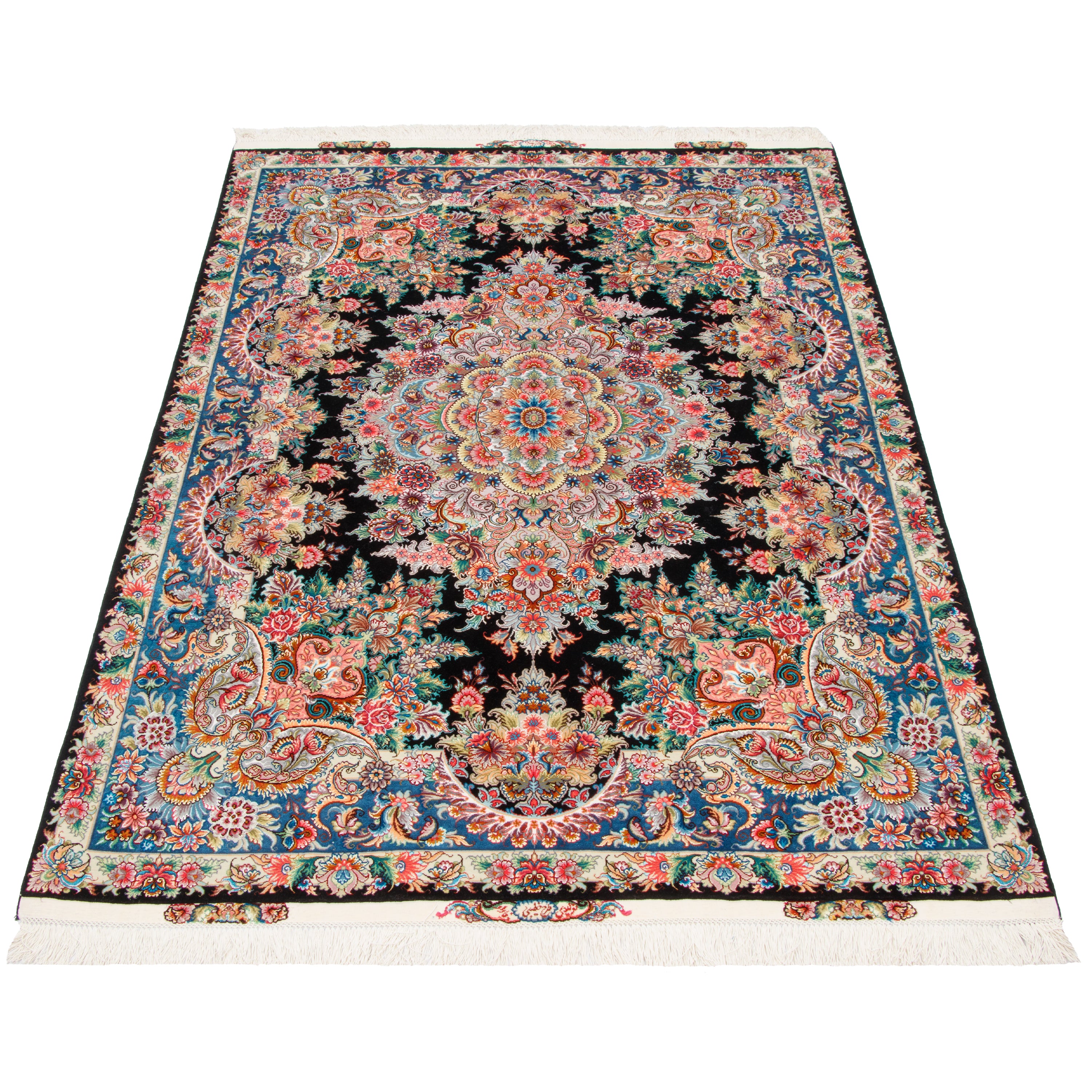 Tabriz Handmade Carpet — Lachak Toranj | Silk Pile / Silk Warp | 150 × 200 cm | SKU 10300499