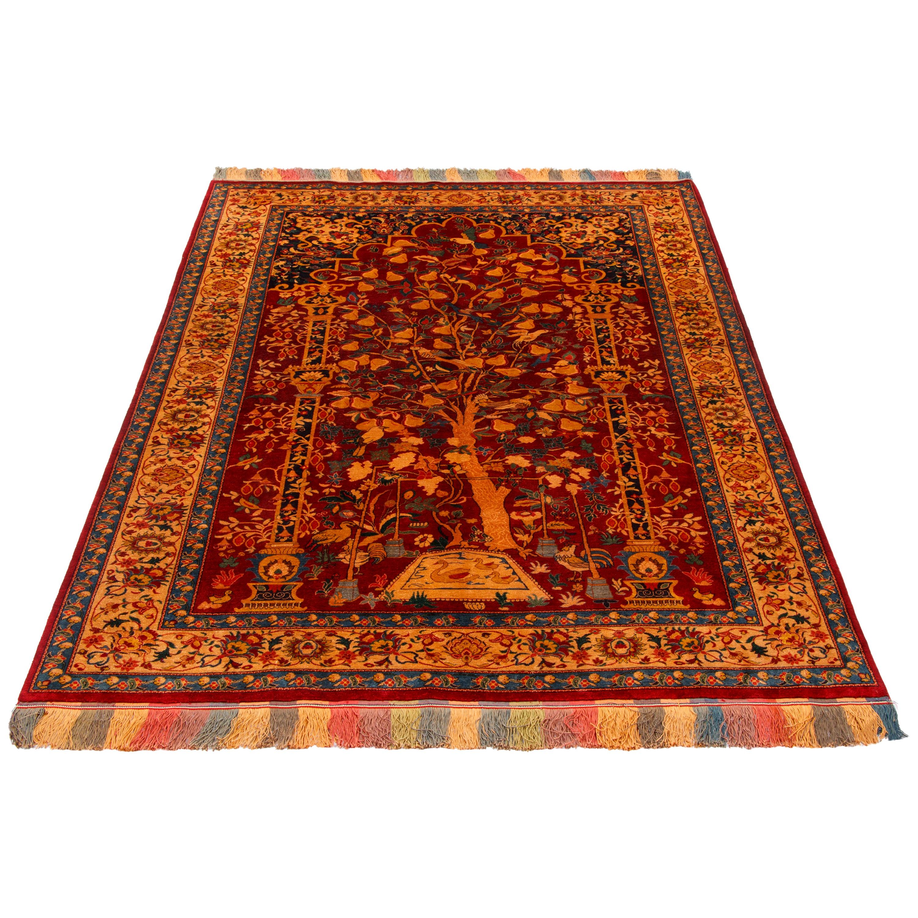 Sarakhs Handmade Carpet — Mehrabi | Full Silk | 144 × 200 cm | SKU 10200453