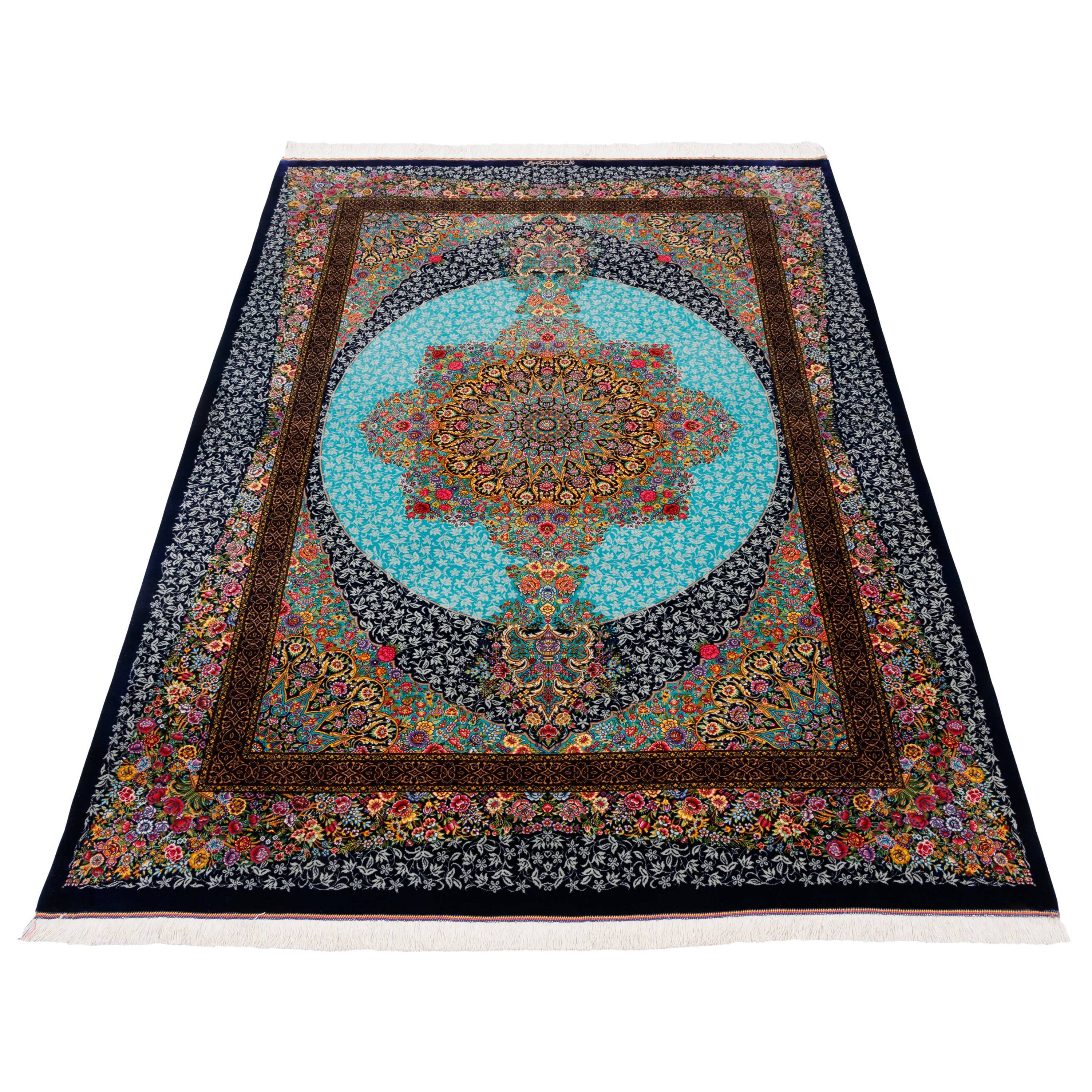 Qom Handmade Carpet — Lachak Toranj | Full Silk | 135 × 198 cm | SKU 10200376