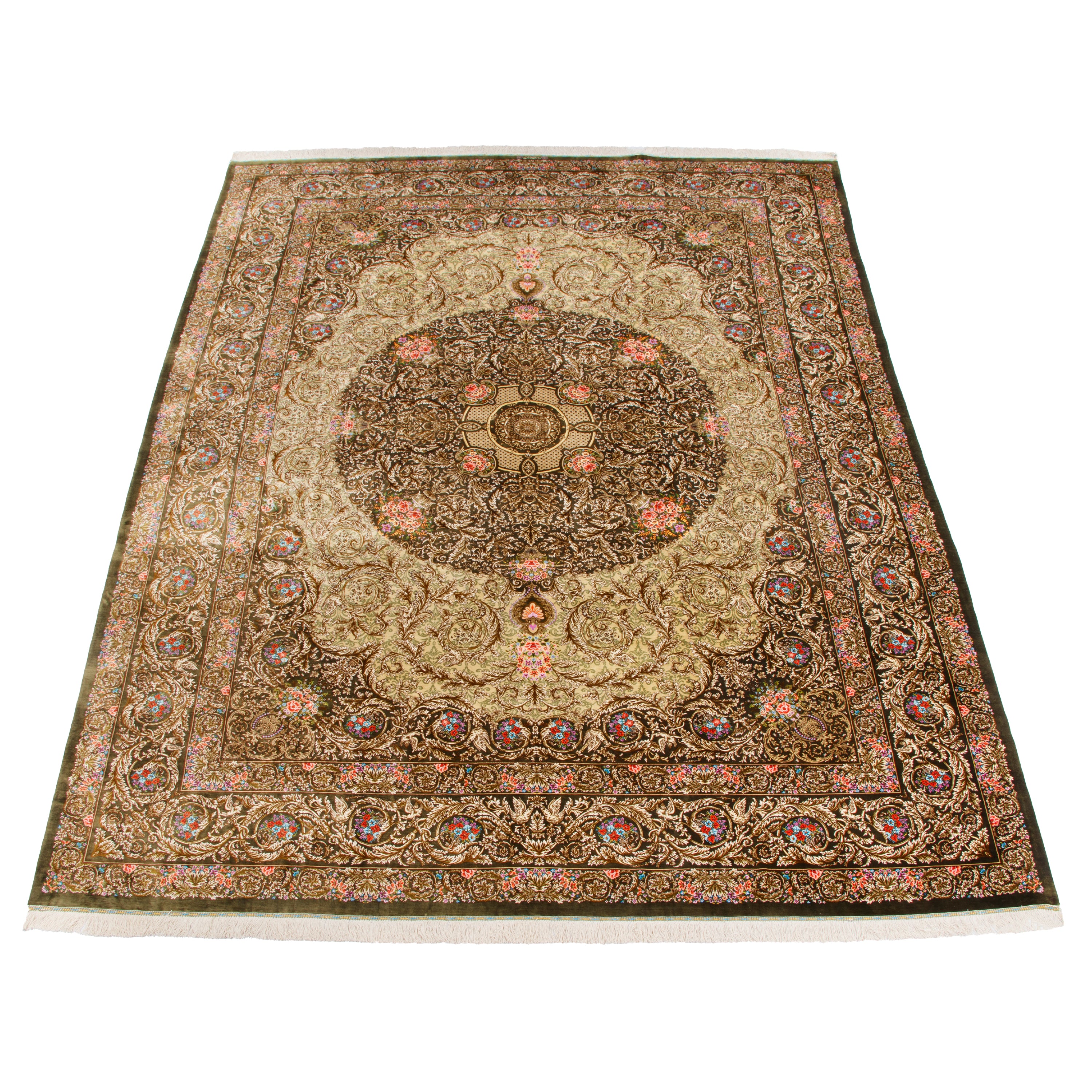 Qom Handmade Carpet — Lachak Toranj | Full Silk | 292 × 400 cm | SKU 11100633