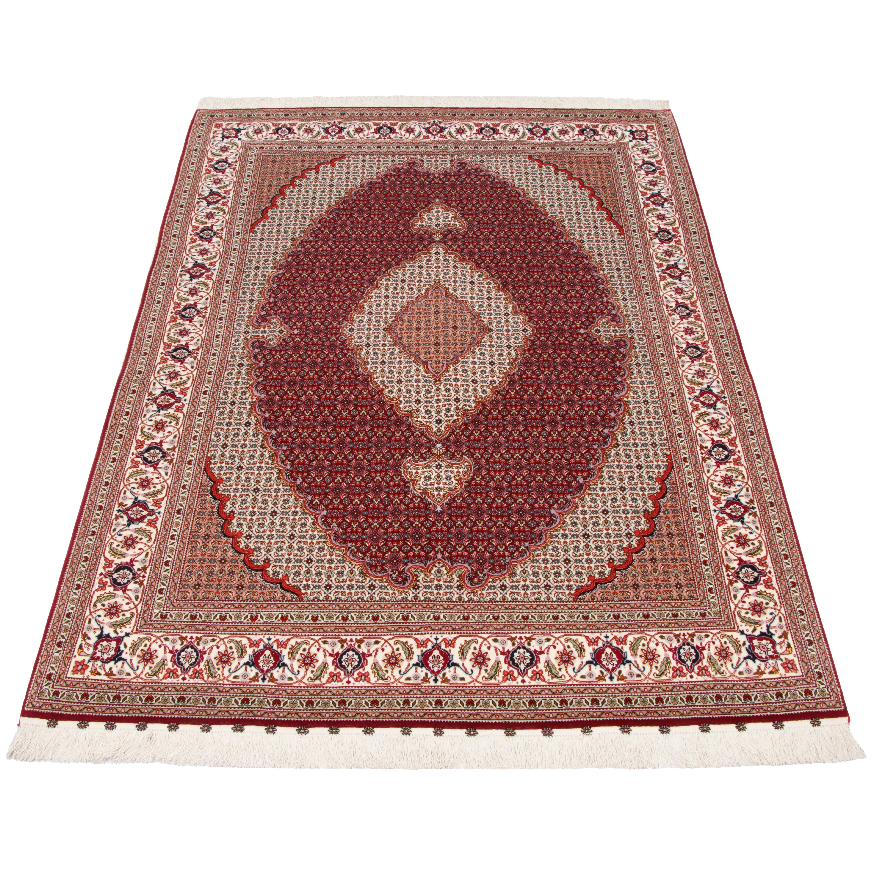 Tabriz Handmade Carpet — Lachak Toranj | Silk Pile / Silk Warp | 153 × 210 cm | SKU 10300511