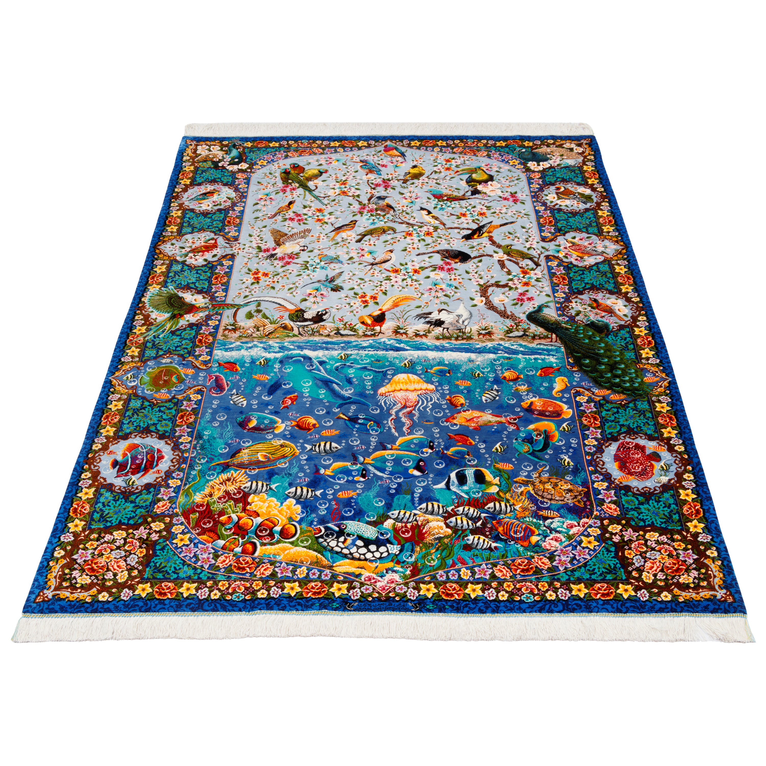 Qom Handmade Carpet — Ghabi | Full Silk | 137 × 198 cm | SKU 10200394