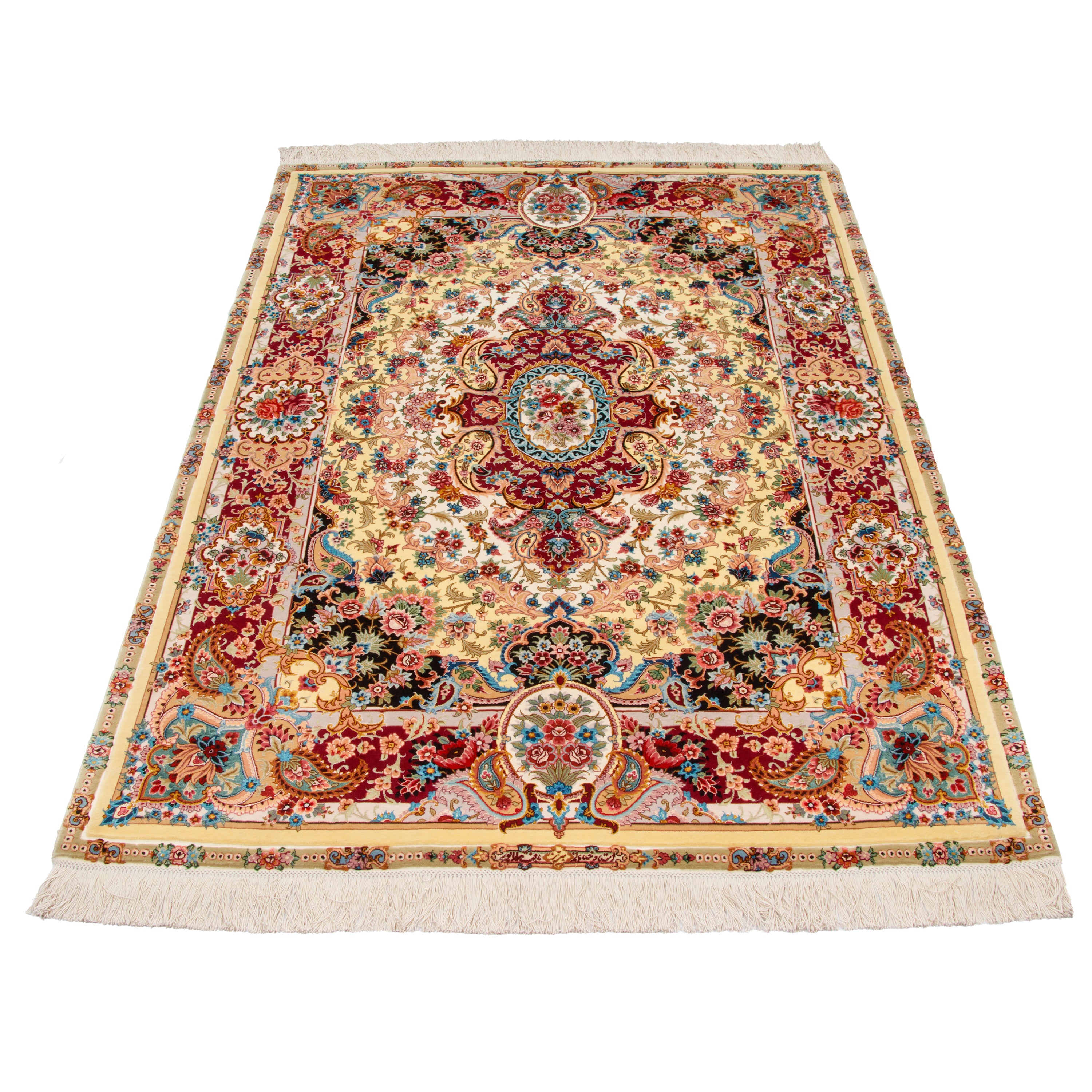 Tabriz Handmade Carpet — Lachak Toranj | Silk Pile / Silk Warp | 148 × 205 cm | SKU 10300495