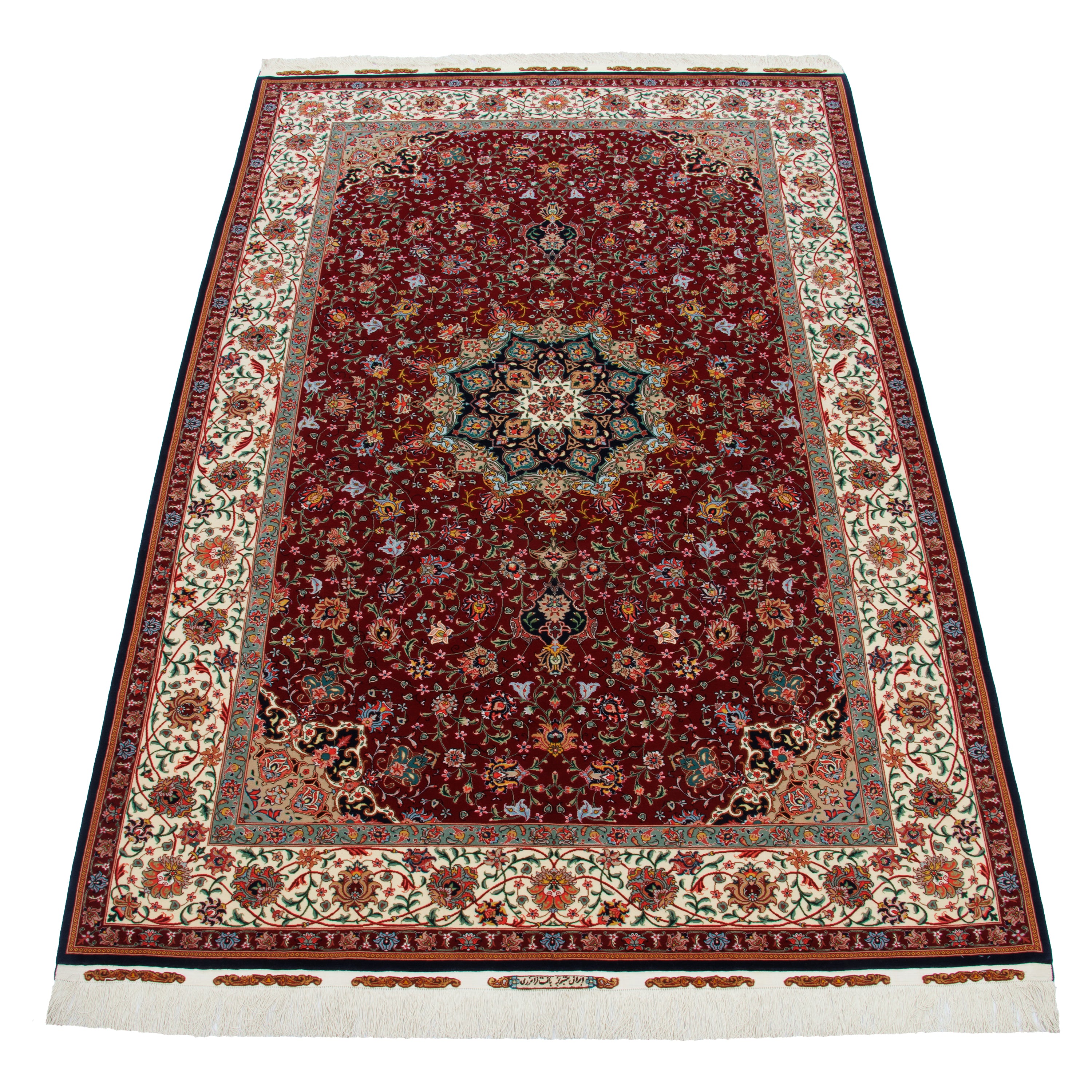 Tabriz Handmade Carpet — Lachak Toranj | Silk Pile / Silk Warp | 197 × 297 cm | SKU 10500980
