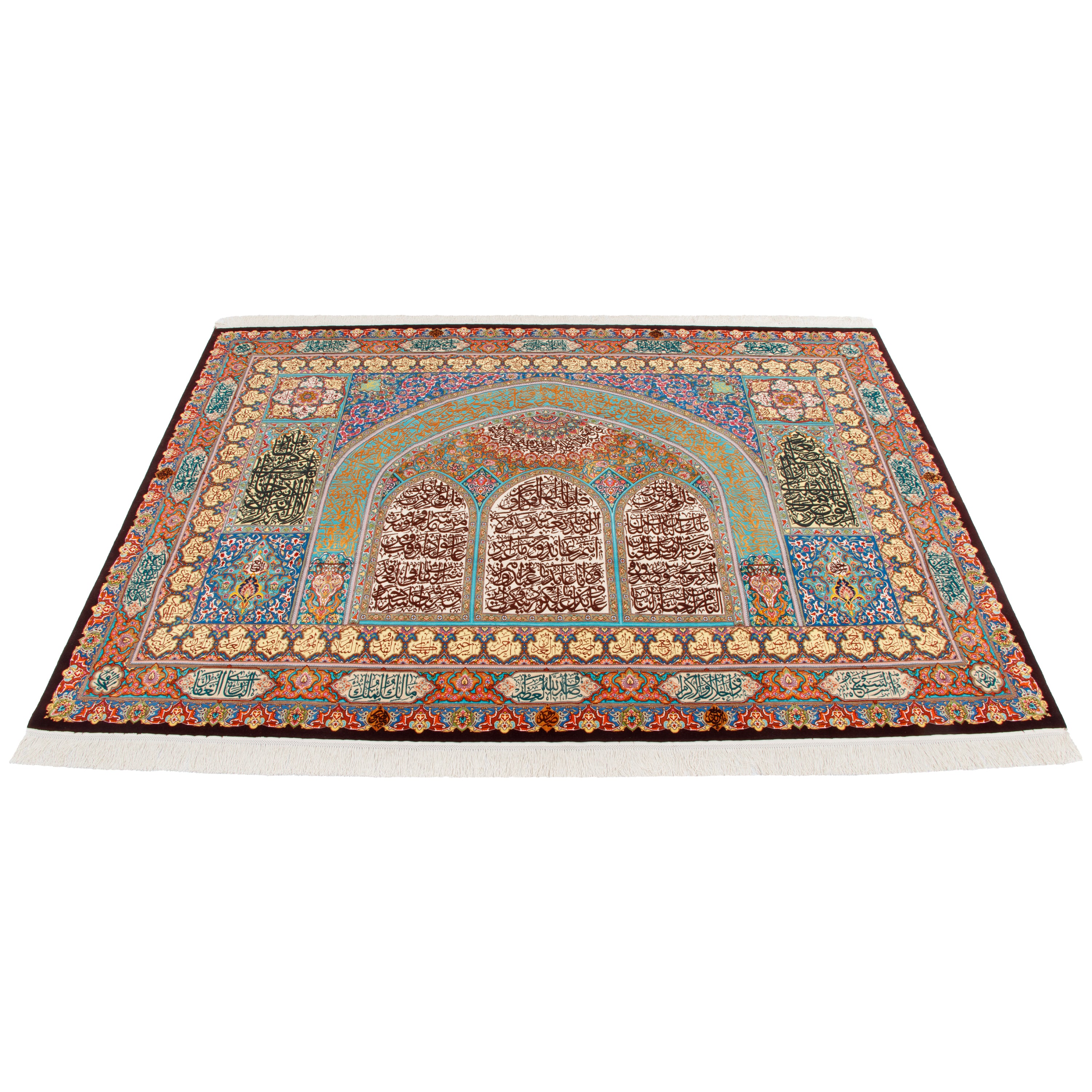 لوحة فنية جدارية لسجادة تبريز يدوية — محرابي | حرير الوبر / حرير السداة | 303 × 210 سم | رمز SKU 70600599