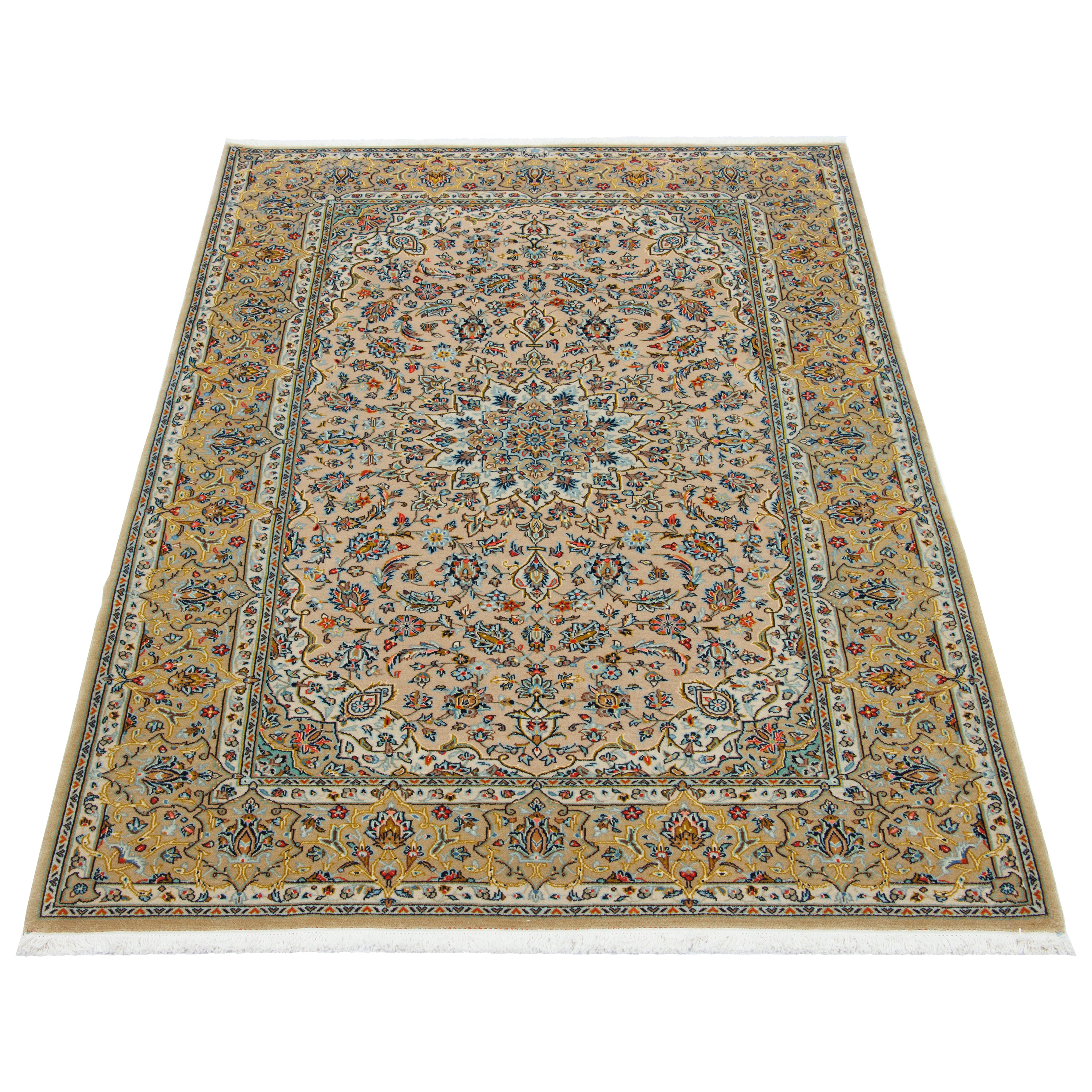 Kashan Handmade Carpet — Lachak Toranj | Wool / Cotton Warp | 142 × 225 cm | SKU 10300856