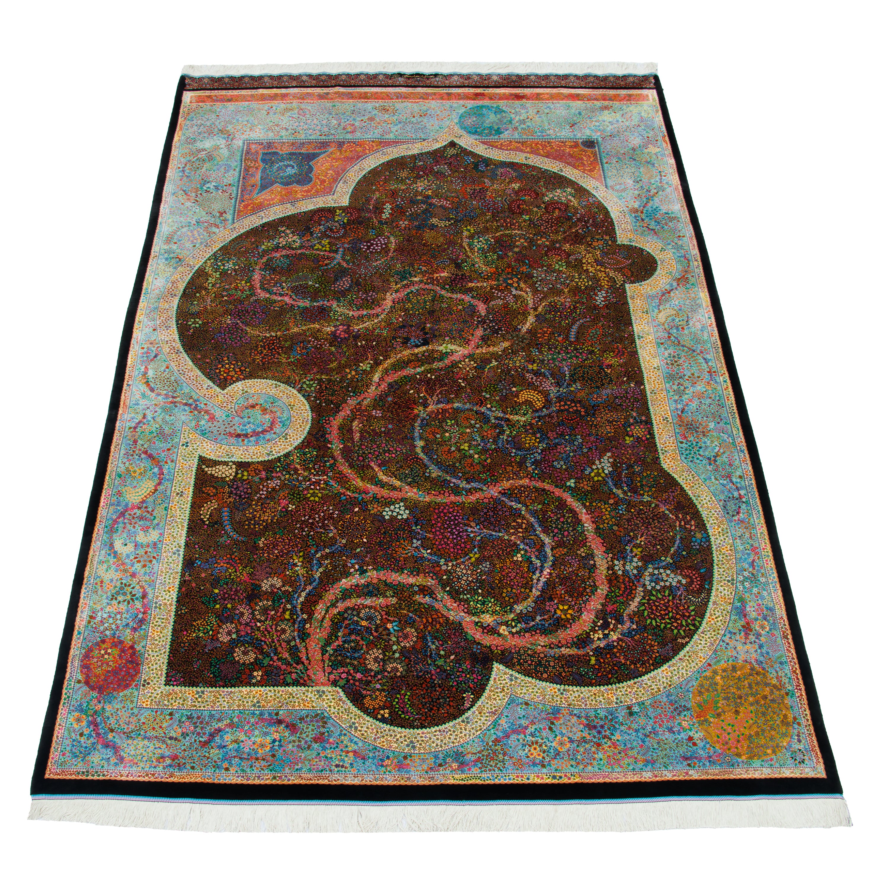 Qom Handmade Carpet — Sarasar | Full Silk | 193 × 300 cm | SKU 10501039