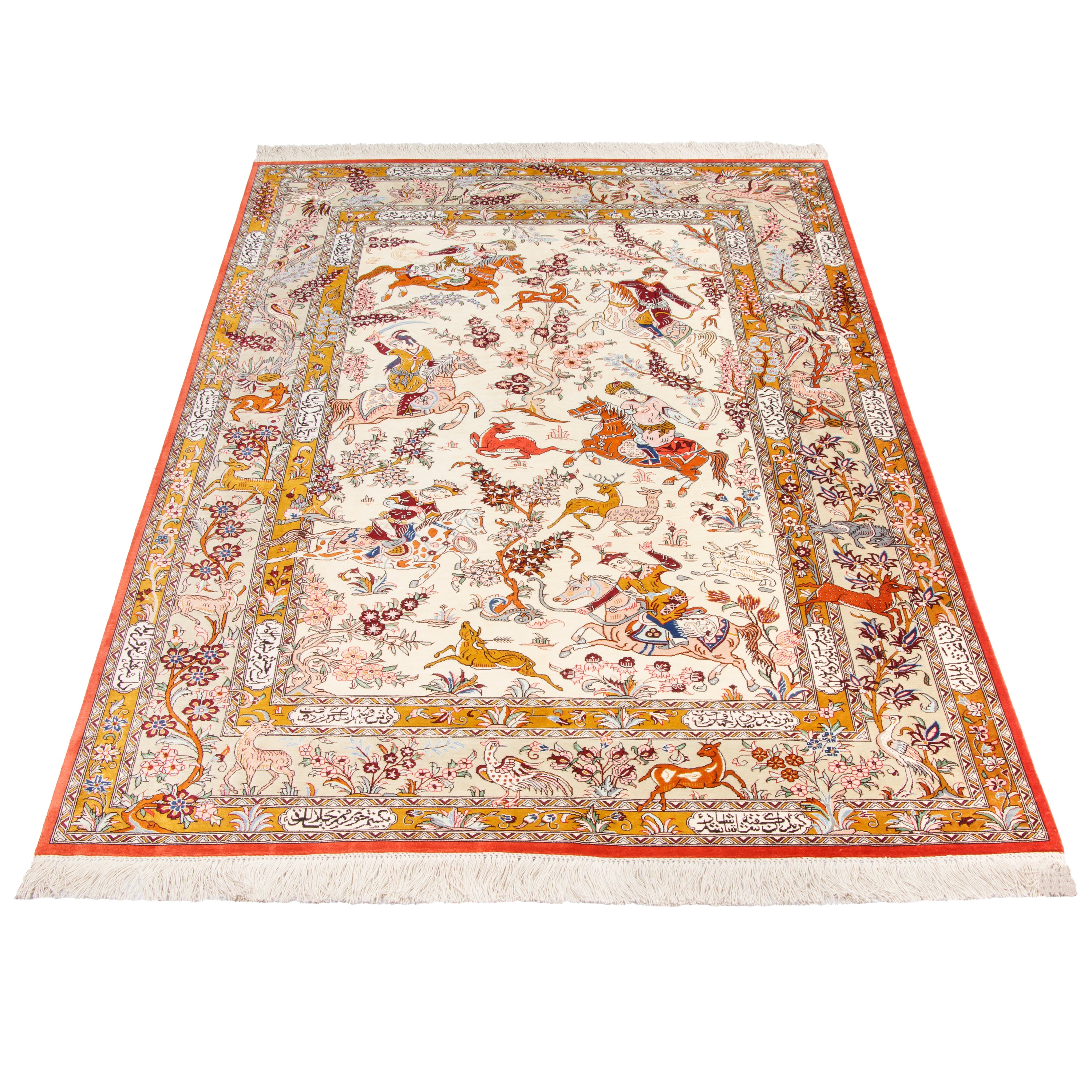 Qom Handmade Carpet — Sarasar | Full Silk | 133 × 198 cm | SKU 10200475