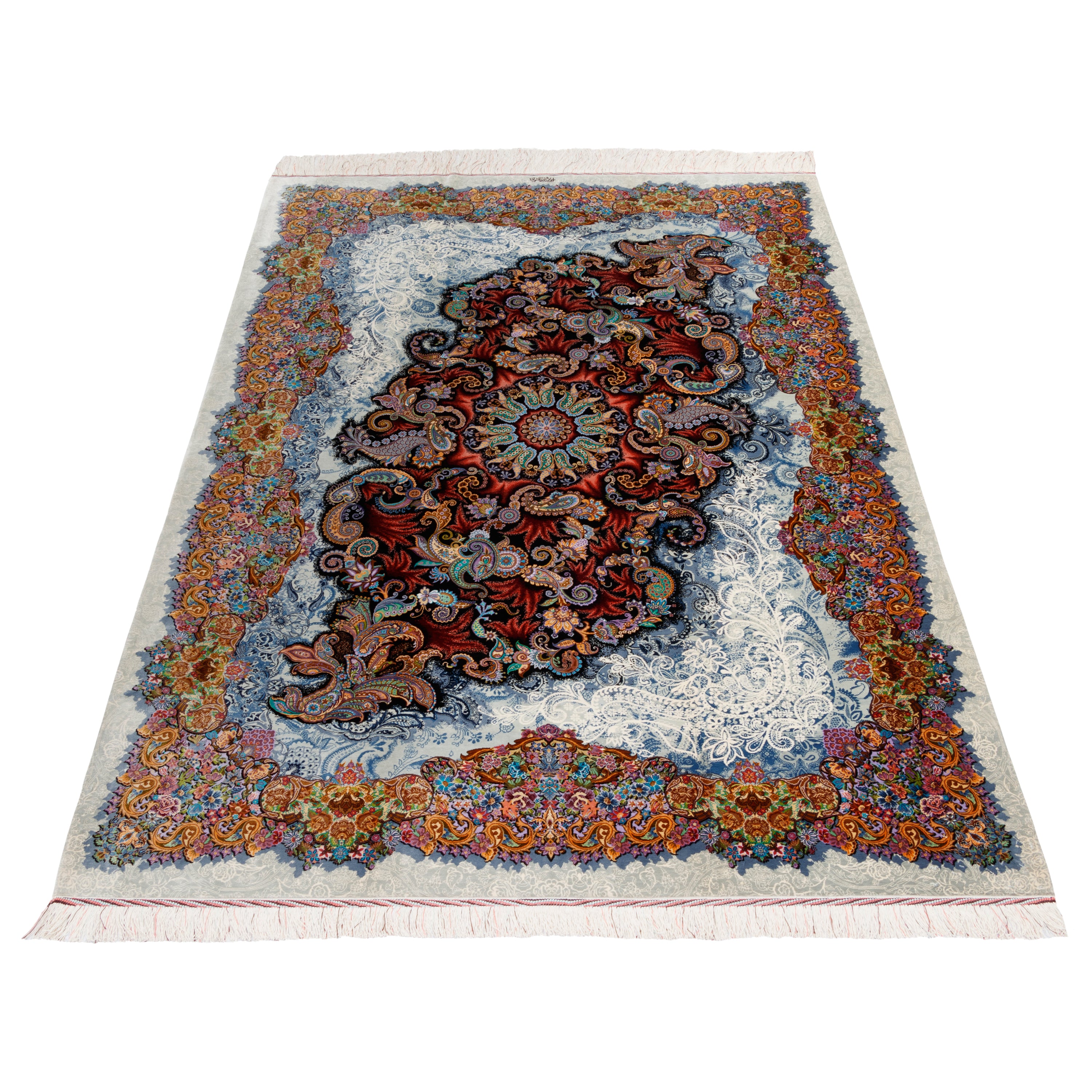 Qom Handmade Carpet — Lachak Toranj | Full Silk | 146 × 207 cm | SKU 10300373