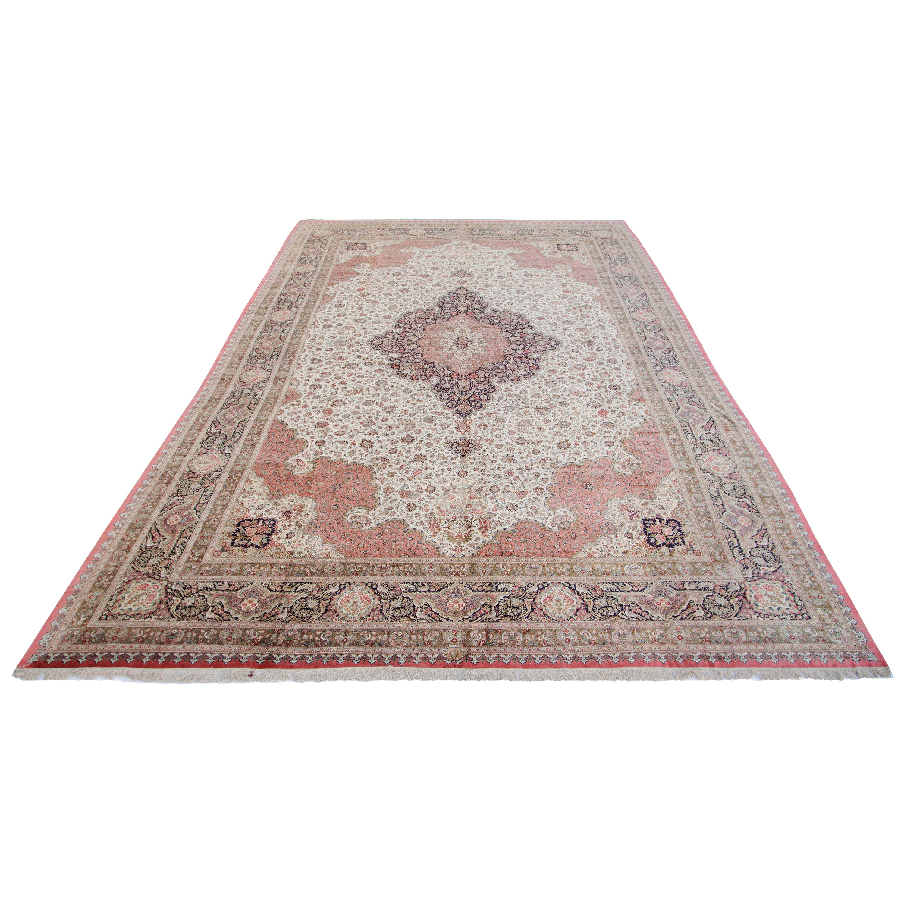 Qom Handmade Carpet — Lachak Toranj | Full Silk | 800 × 1200 cm | SKU 19601184