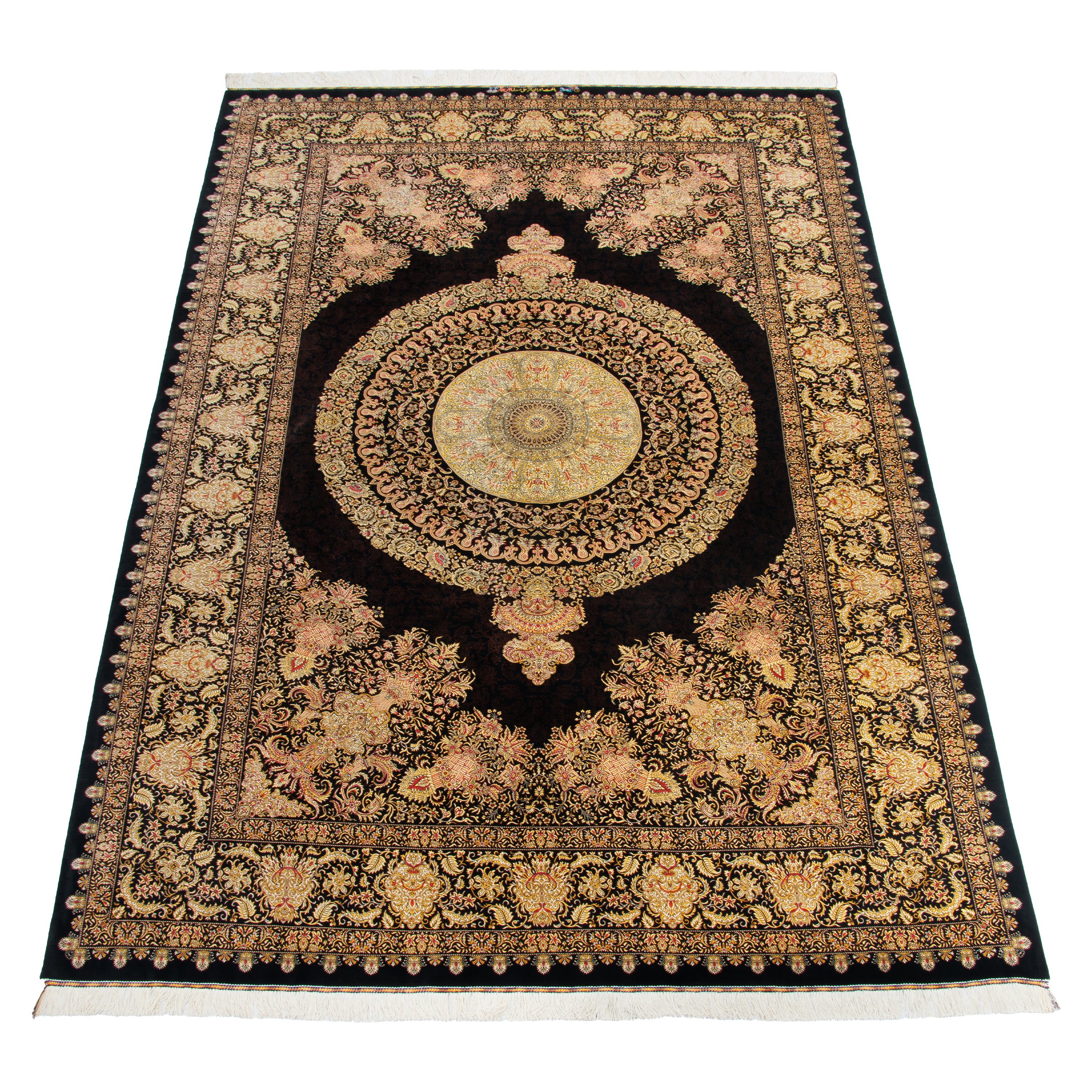 سجادة قم يدوية — لشك وترنج | حرير بالكامل | 196 × 293 سم | SKU 10501087