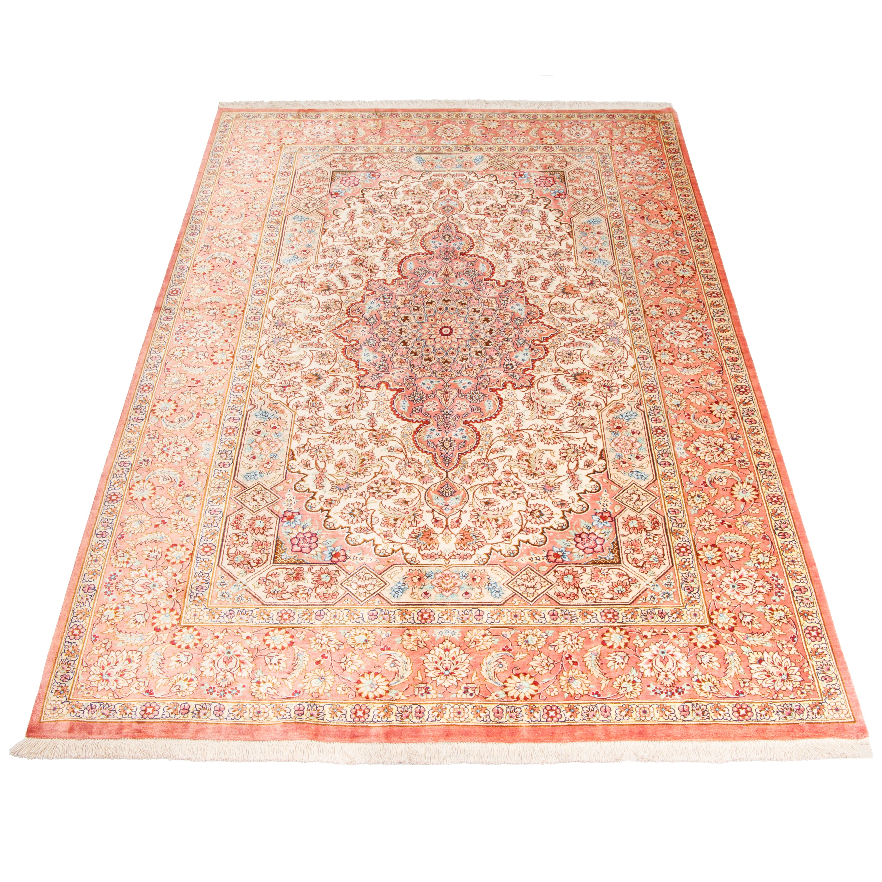 Qom Handmade Carpet — Lachak Toranj | Full Silk | 125 × 194 cm | SKU 10200488