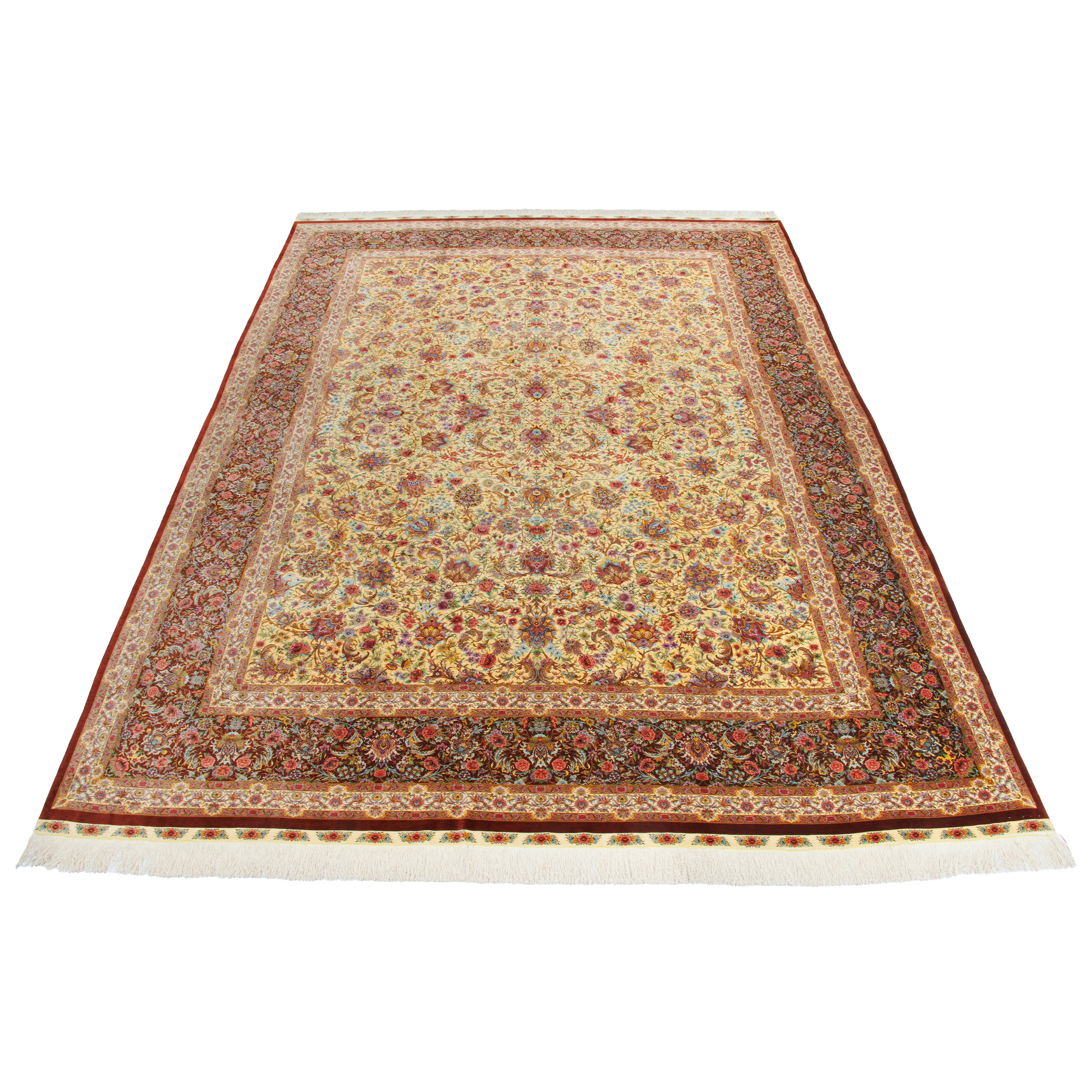 Qom Handmade Carpet — Afshan | Full Silk | 300 × 405 cm | SKU 11201455