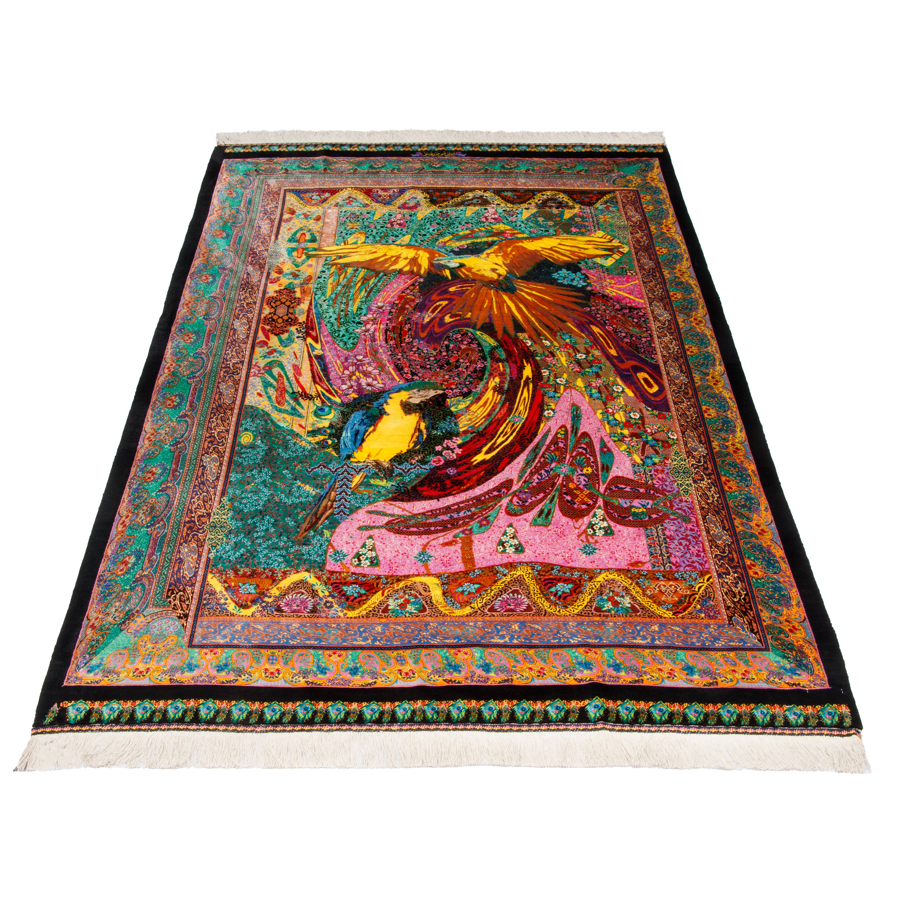 Qom Handmade Carpet — Sarasar | Full Silk | 134 × 202 cm | SKU 10200421