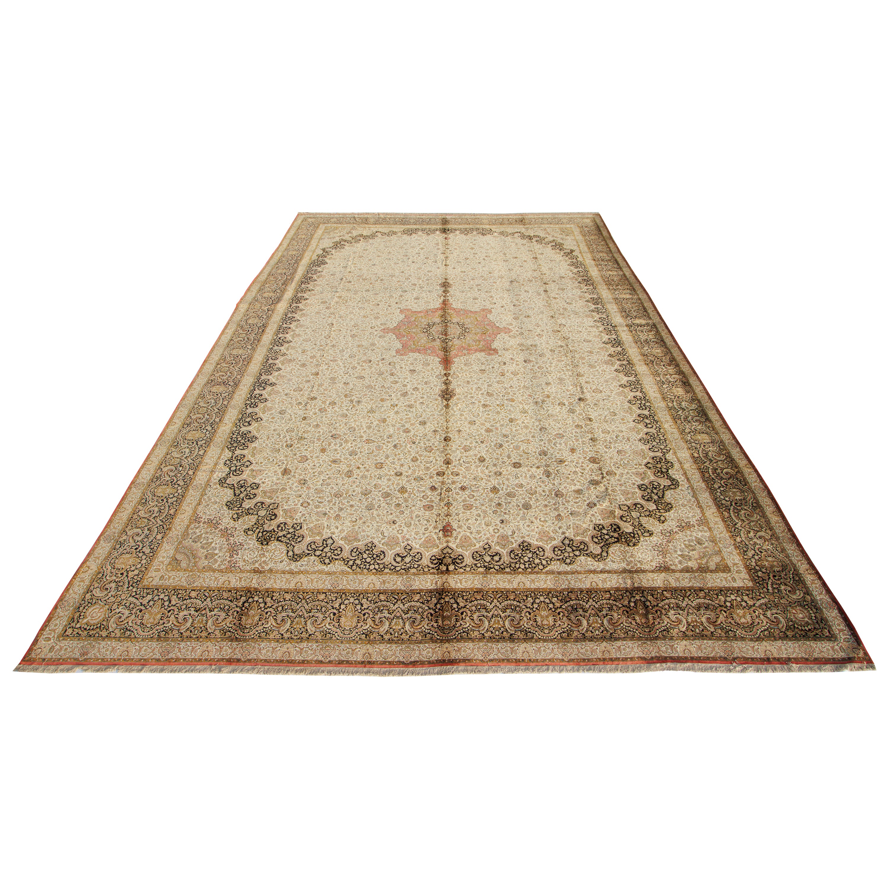 Qom Handmade Carpet — Lachak Toranj | Full Silk | 800 × 1200 cm | SKU 19601182