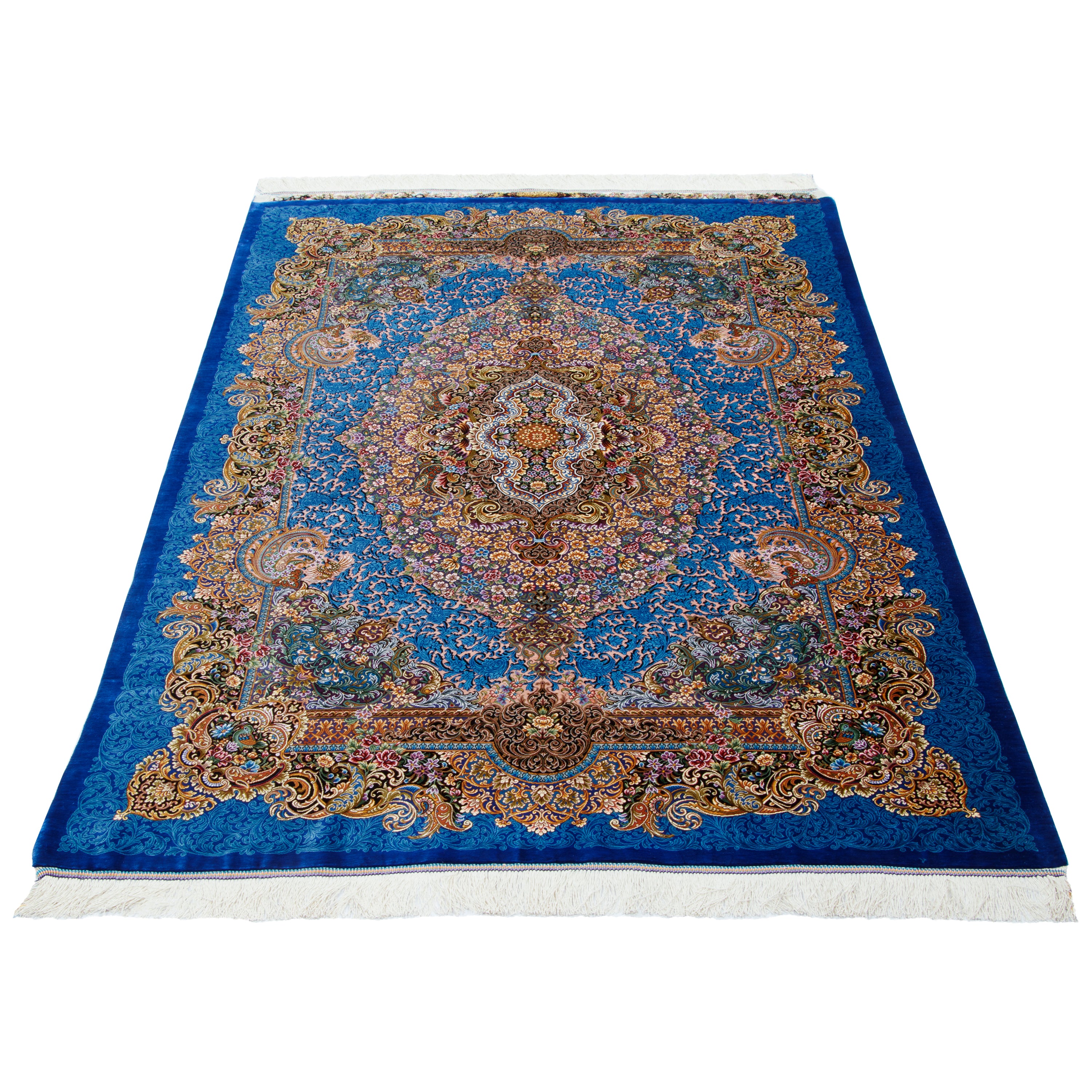 Qom Handmade Carpet — Lachak Toranj | Full Silk | 127 × 197 cm | SKU 10200407