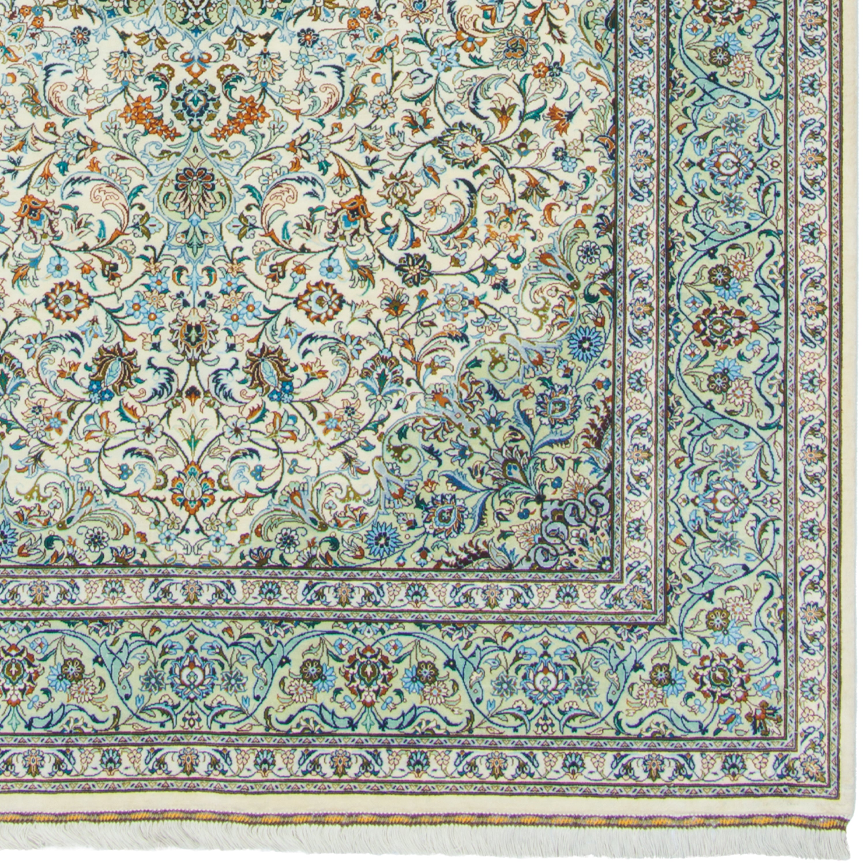 سجادة كاشان يدوية - تصميم لجاك وتورانج | حرير كامل | 135 × 200 سم | رمز المنتج 10200479