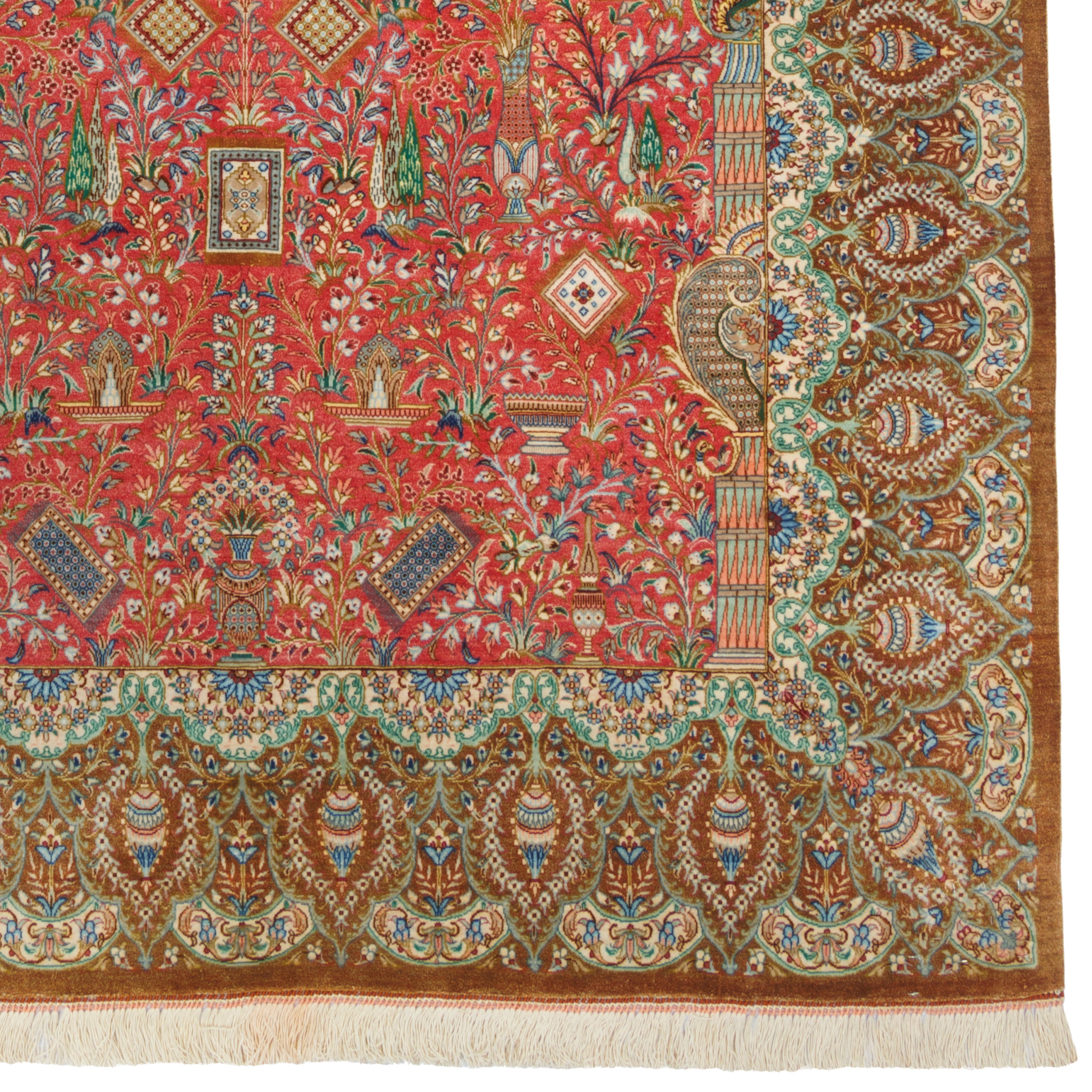 سجادة قم يدوية - محرابي | حرير كامل | 150 × 200 سم | رمز المنتج 10300389