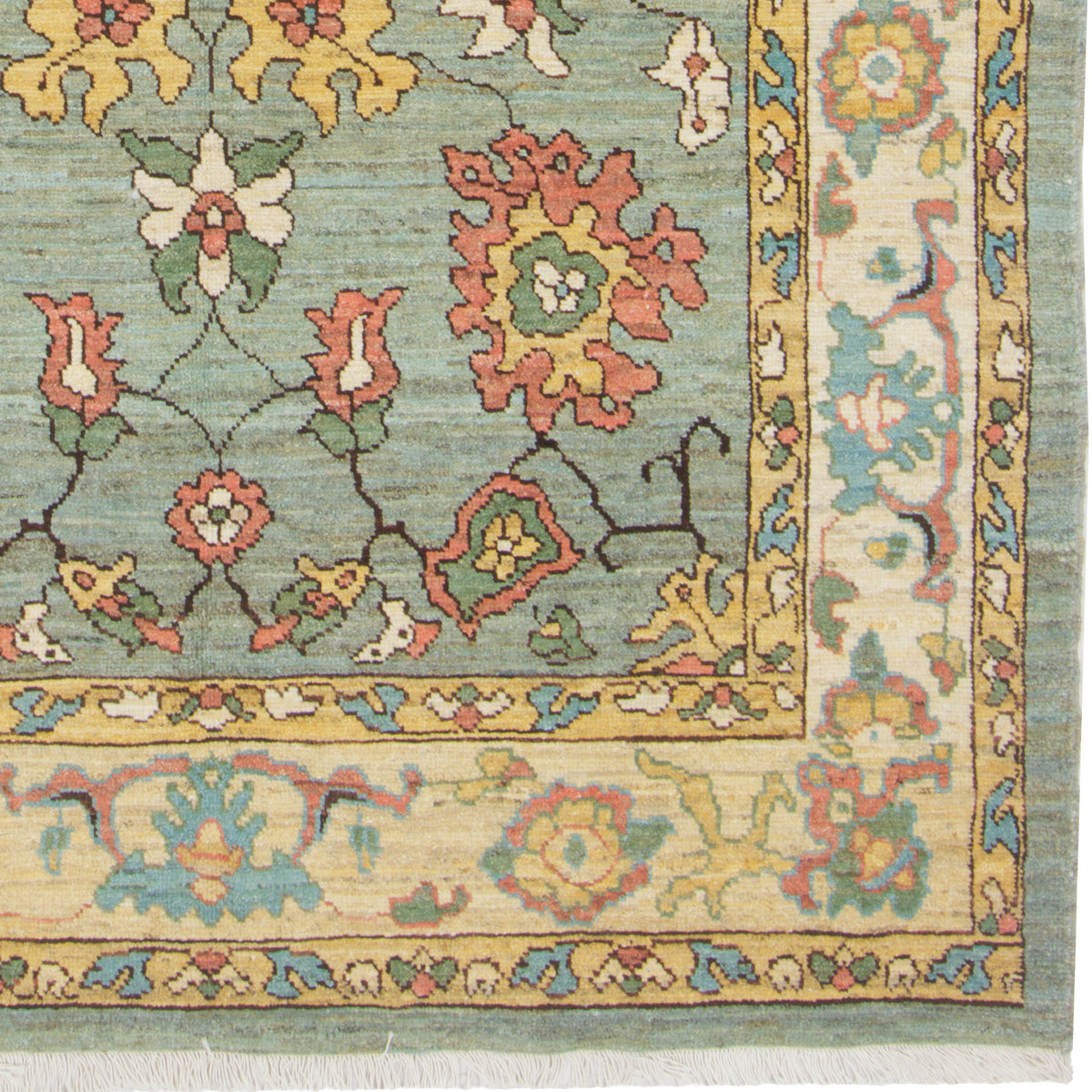 Tabriz Handmade Carpet, Allover, Wool on Cotton, Gray, 202 × 314 cm — 1016704