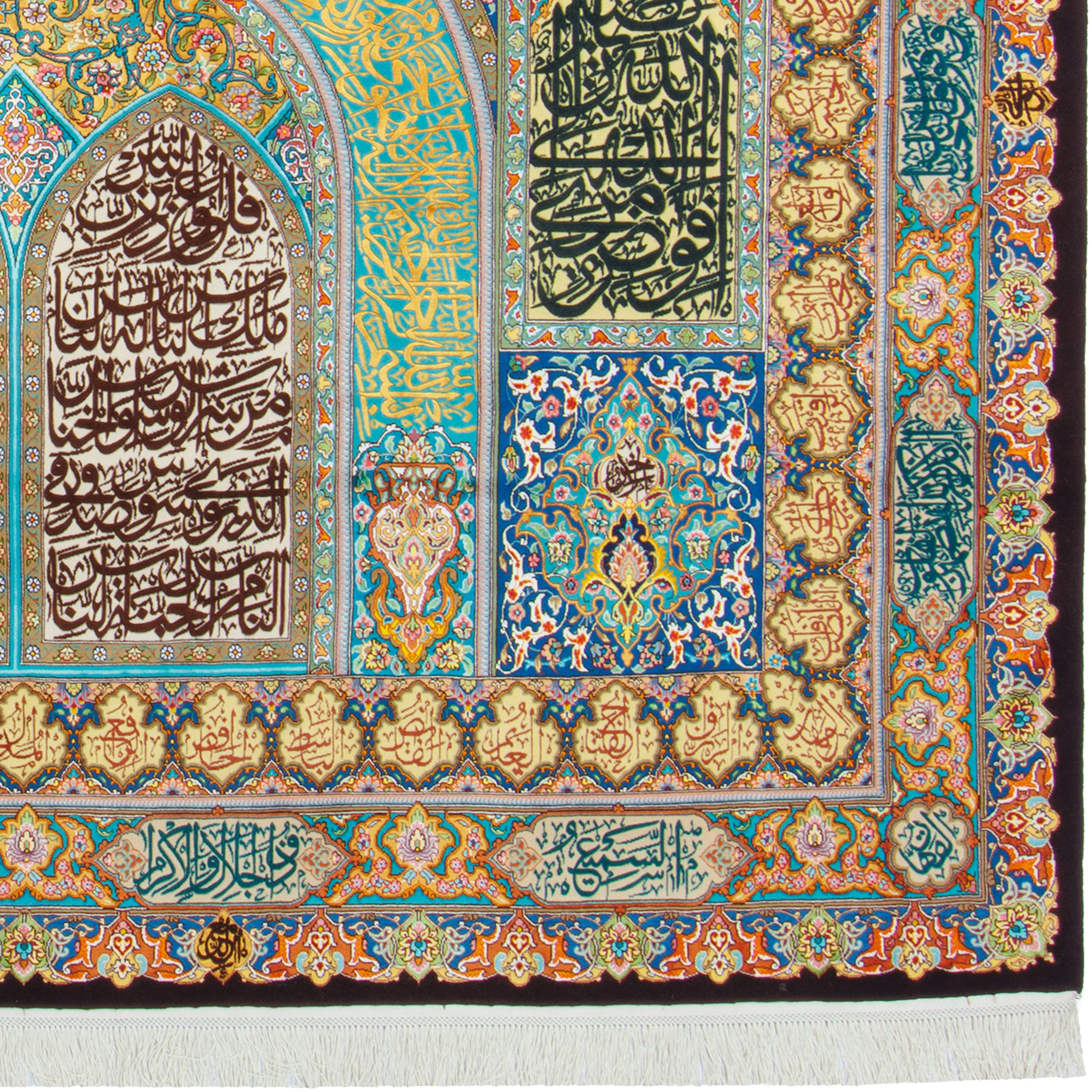 لوحة فنية جدارية لسجادة تبريز يدوية — محرابي | حرير الوبر / حرير السداة | 303 × 210 سم | رمز SKU 70600599