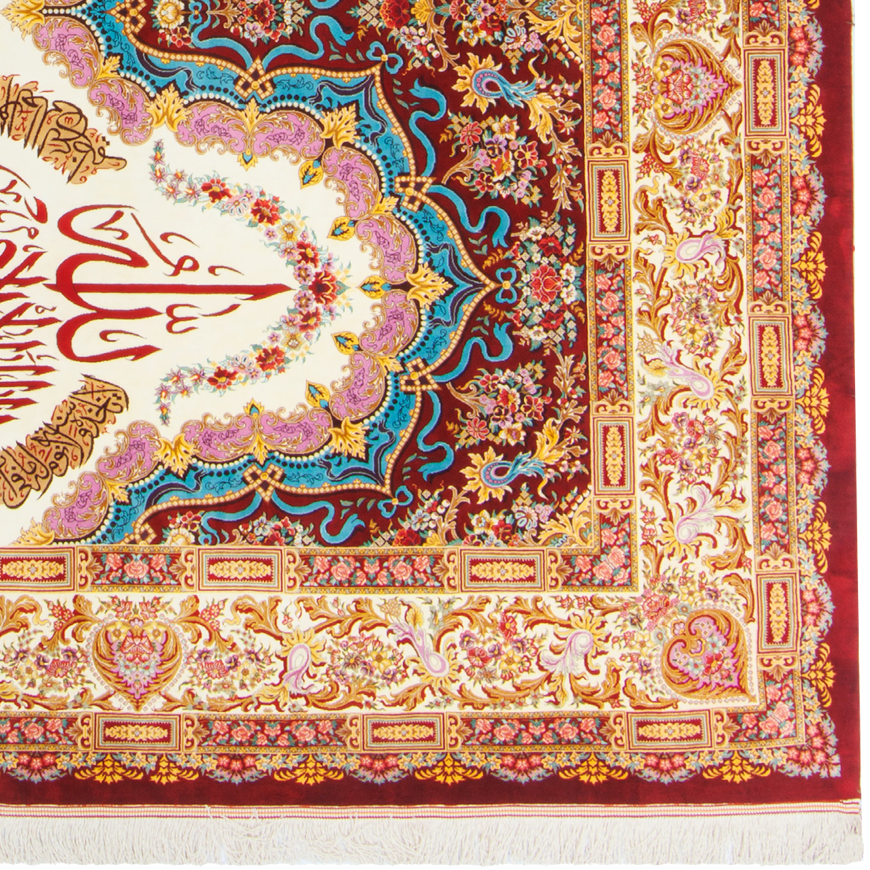 Qom Handmade Carpet Wall Art — Sarasar | Full Silk | 195 × 292 cm | SKU 70500588