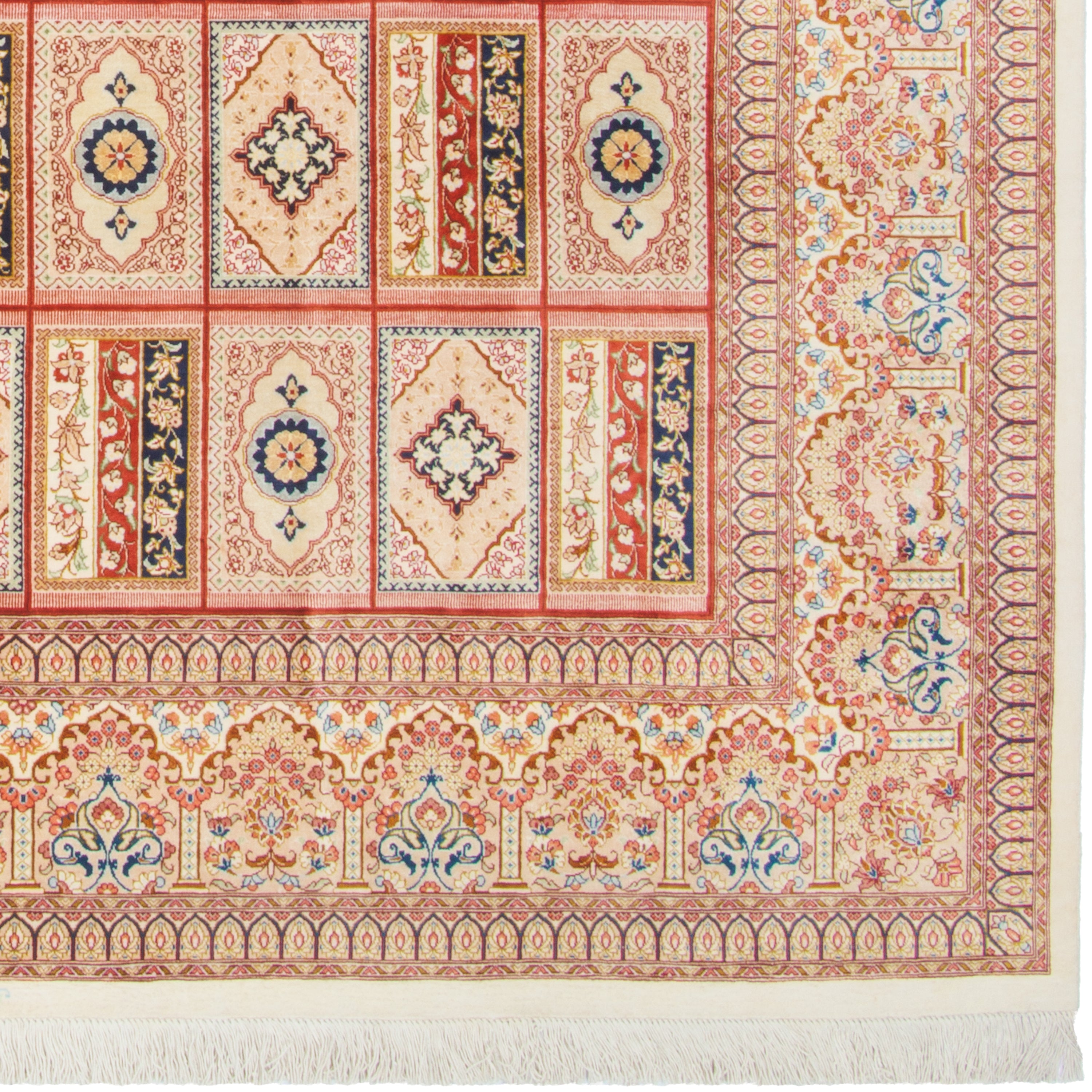 سجادة قم اليدوية — خشتي | حرير كامل | 145 × 195 سم | رمز المنتج 10200562