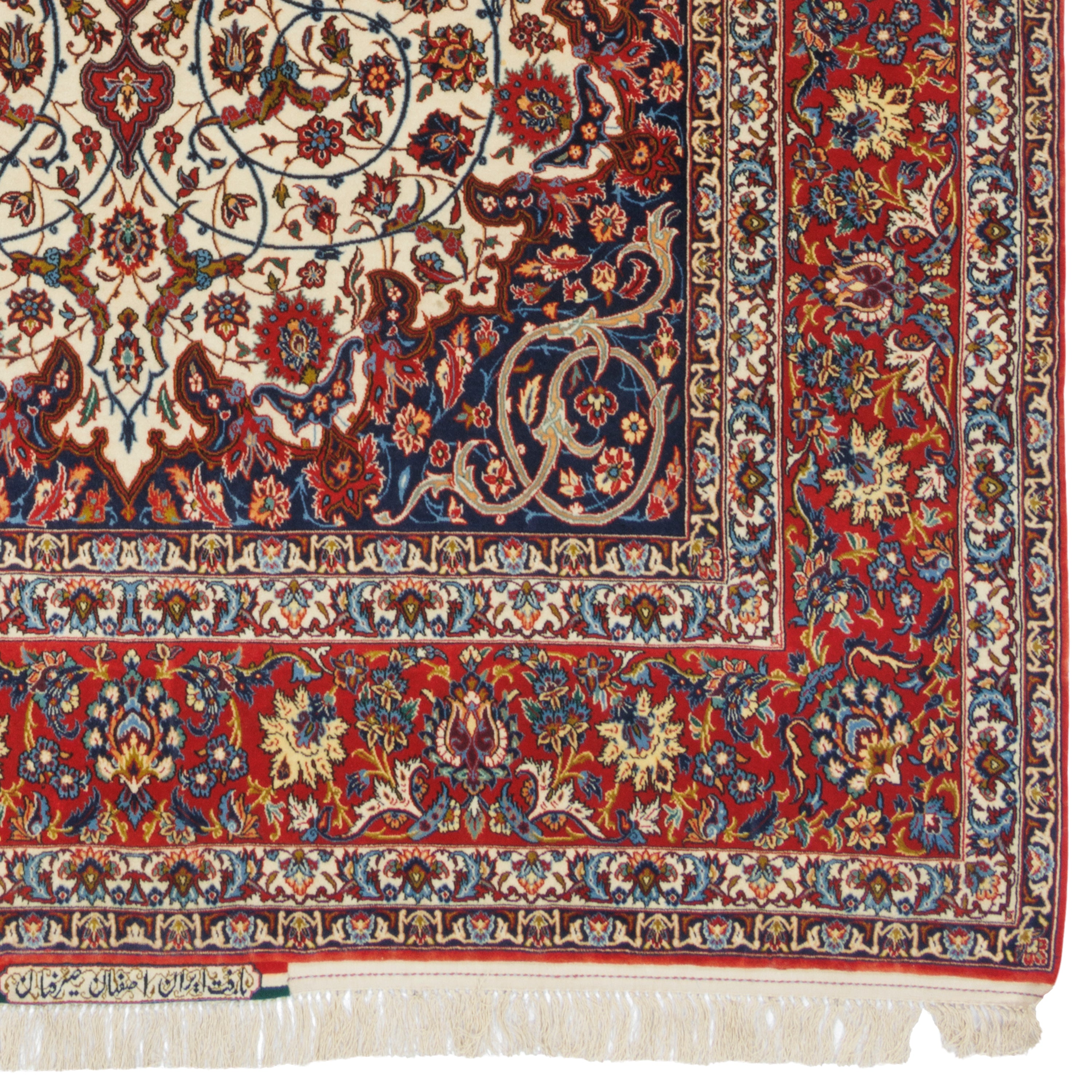 Isfahan Handmade Carpet — Lachak Toranj | Silk Pile / Silk Warp | 153 × 238 cm | SKU 10300354
