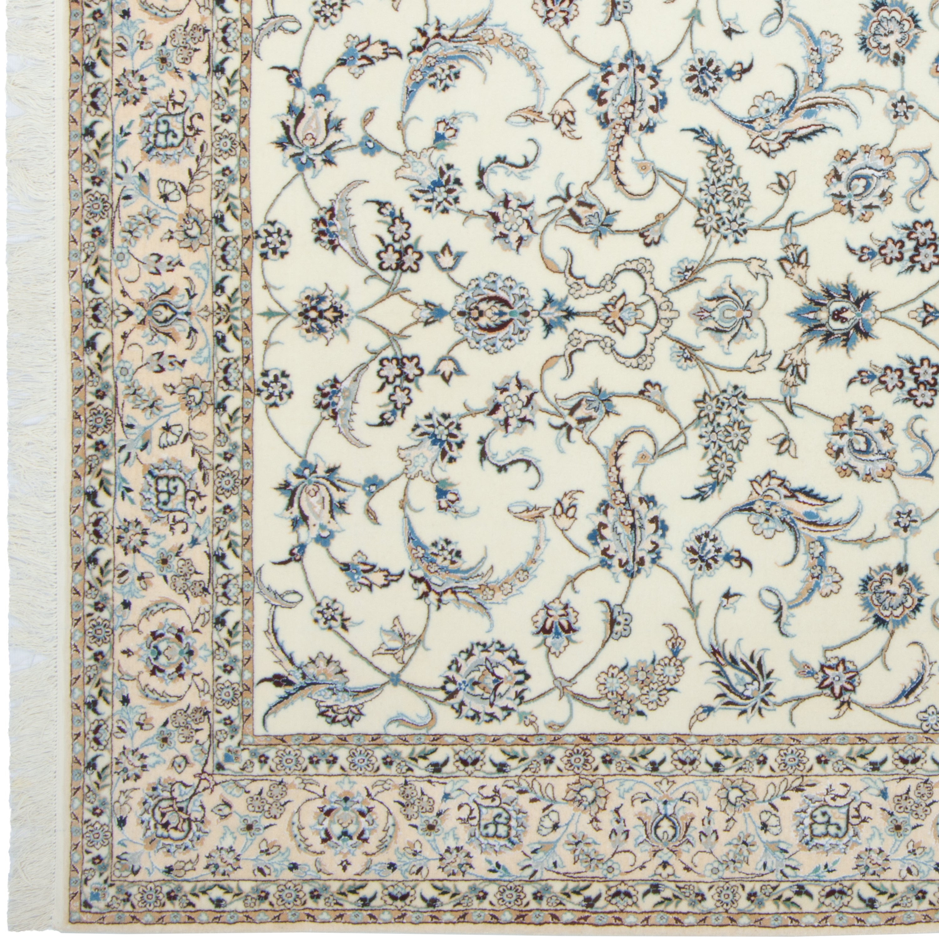 سجادة نايين يدوية الصنع — ساراسار | وبر حريري / سداء قطني | 160 × 233 سم | رمز المنتج 10300857