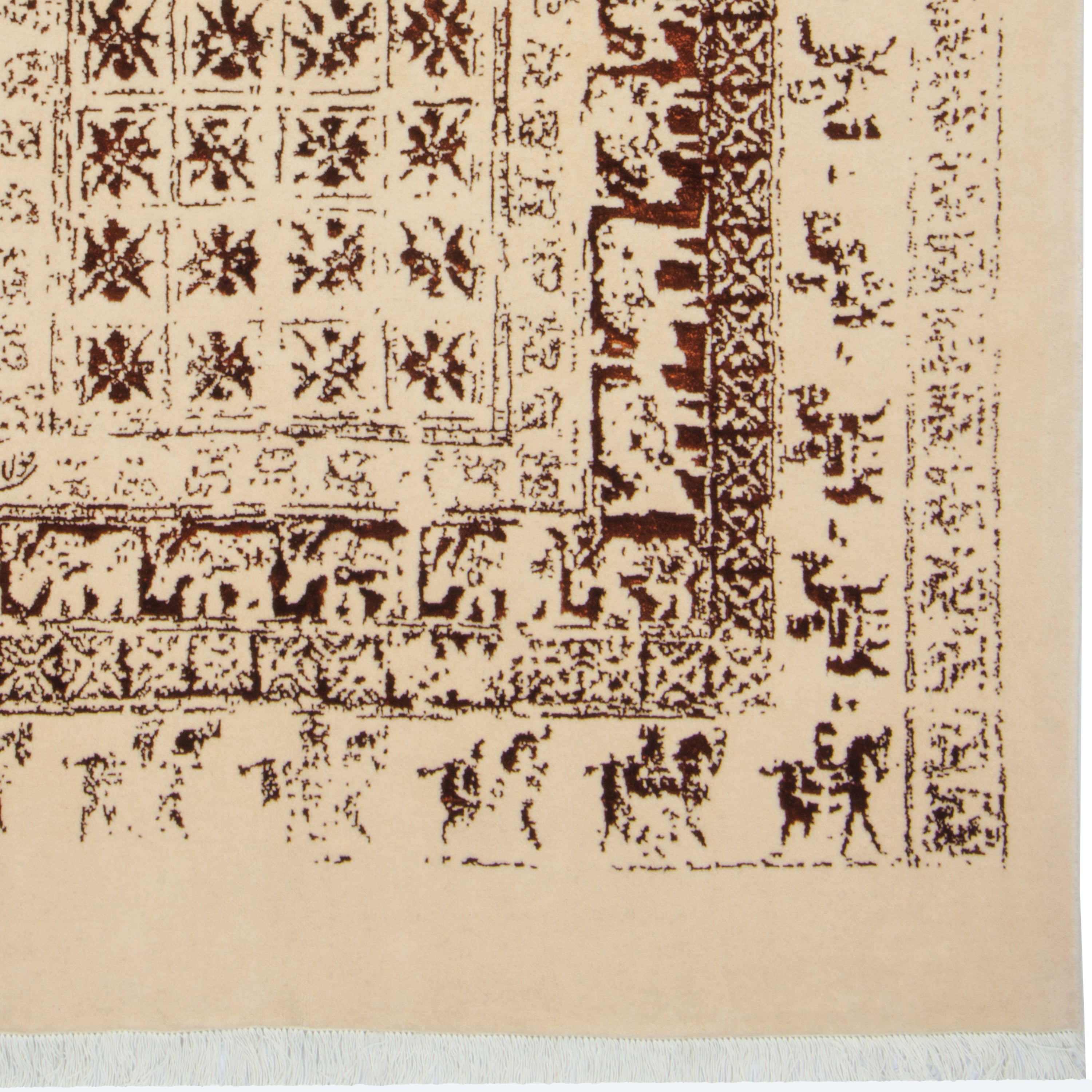 سجاد تبريز يدوي — ساراسار | وبر حريري / سداء قطن | 150 × 200 سم | رمز المنتج 10300842