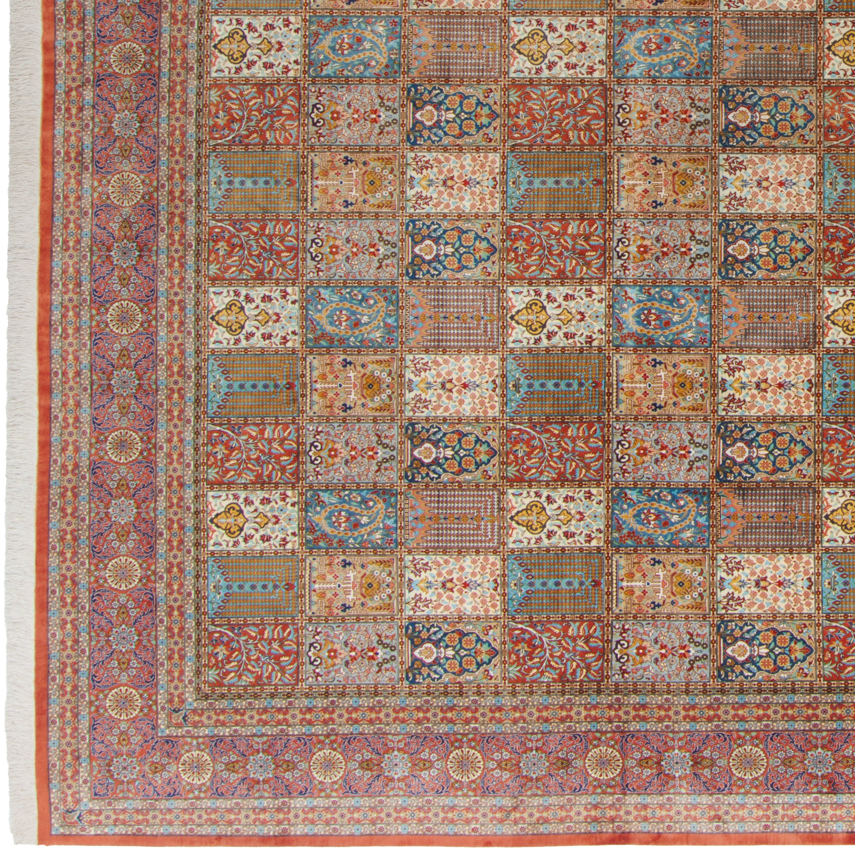 Qom Handmade Carpet — Bandi | Full Silk | 295 × 397 cm | SKU 11101454