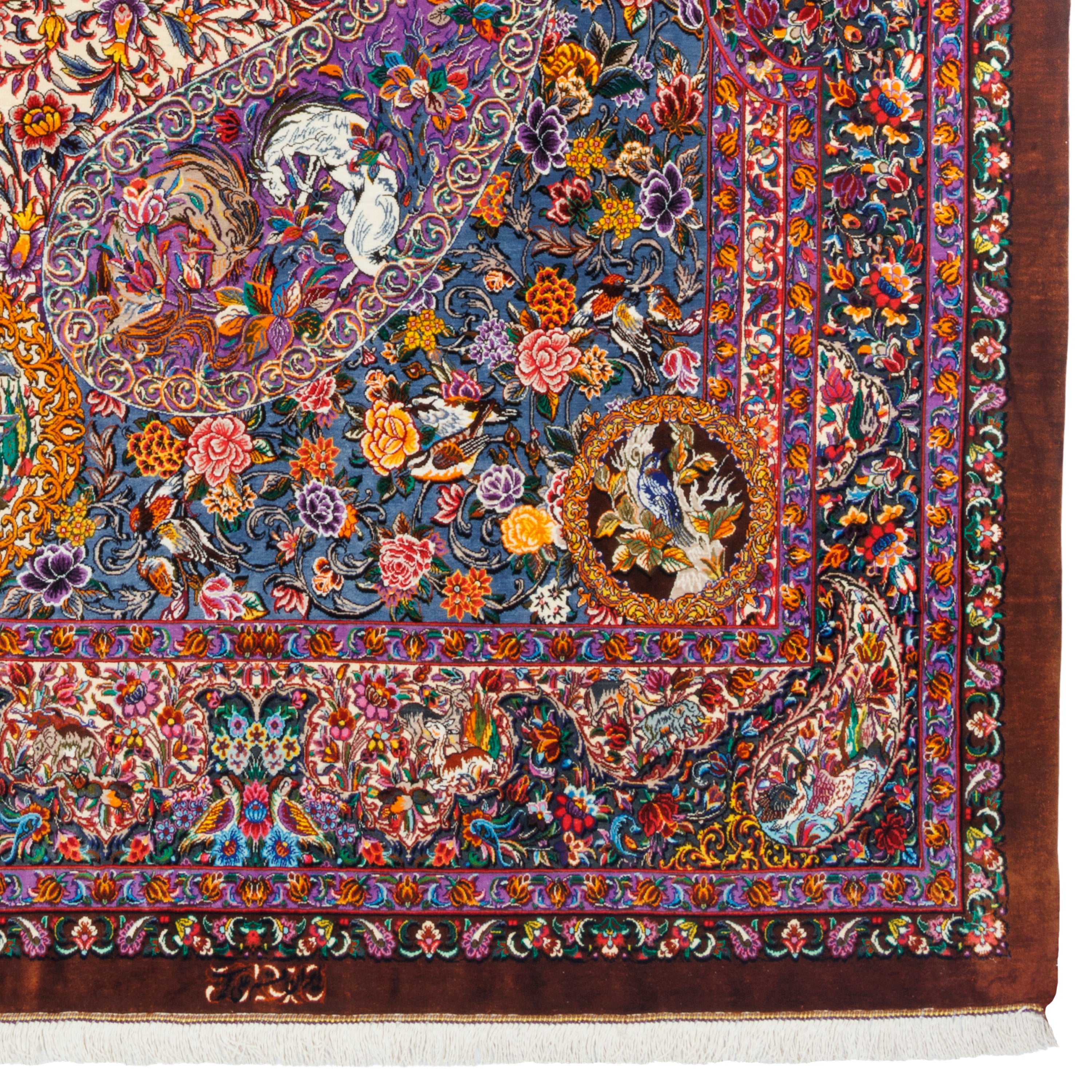 سجادة قم يدوية - ساراسار | حرير كامل | 150 × 200 سم | رمز المنتج 10300388