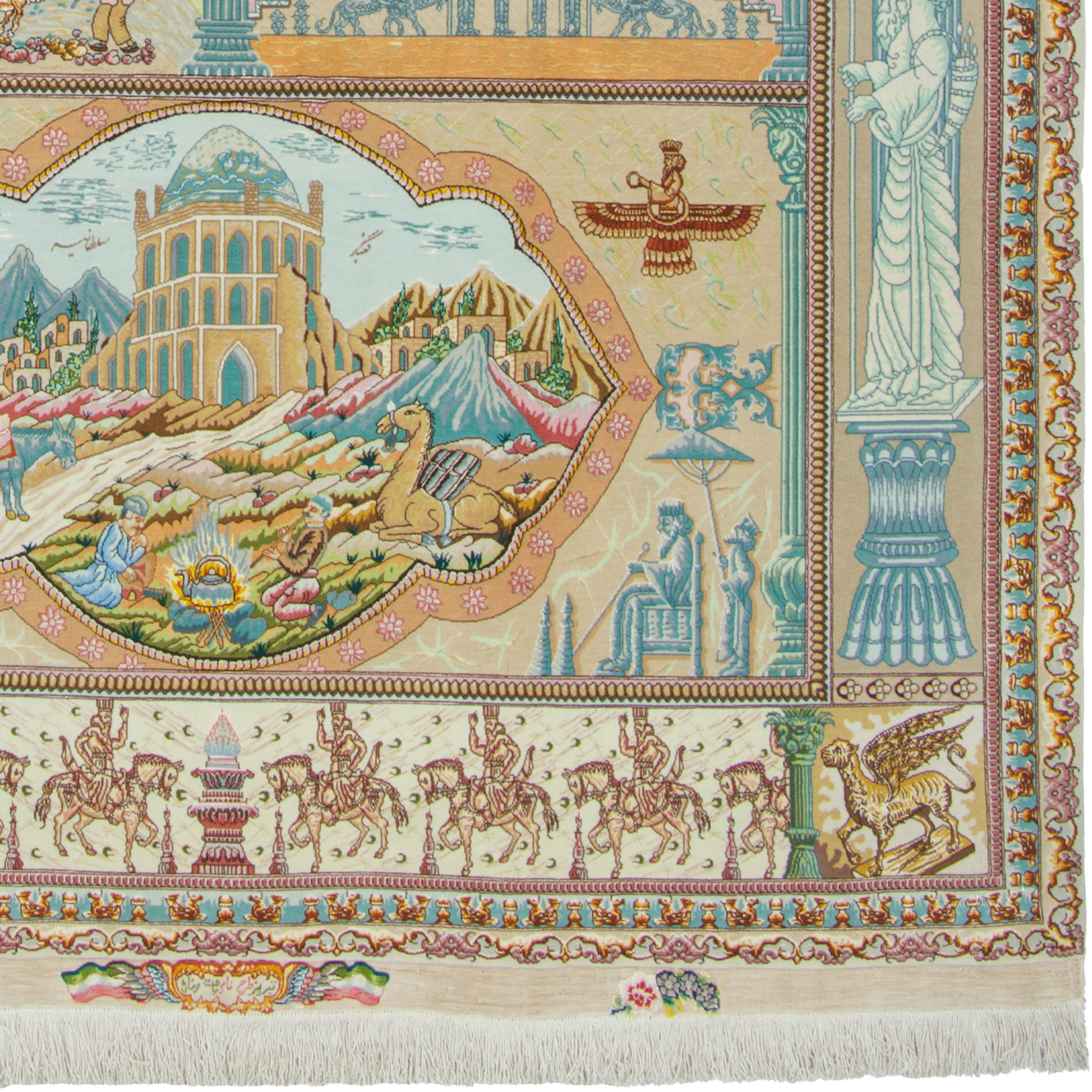 سجادة تبريز يدوية — قبي | وبر حرير / سدى حرير | 160 × 220 سم | رمز المنتج 10300494