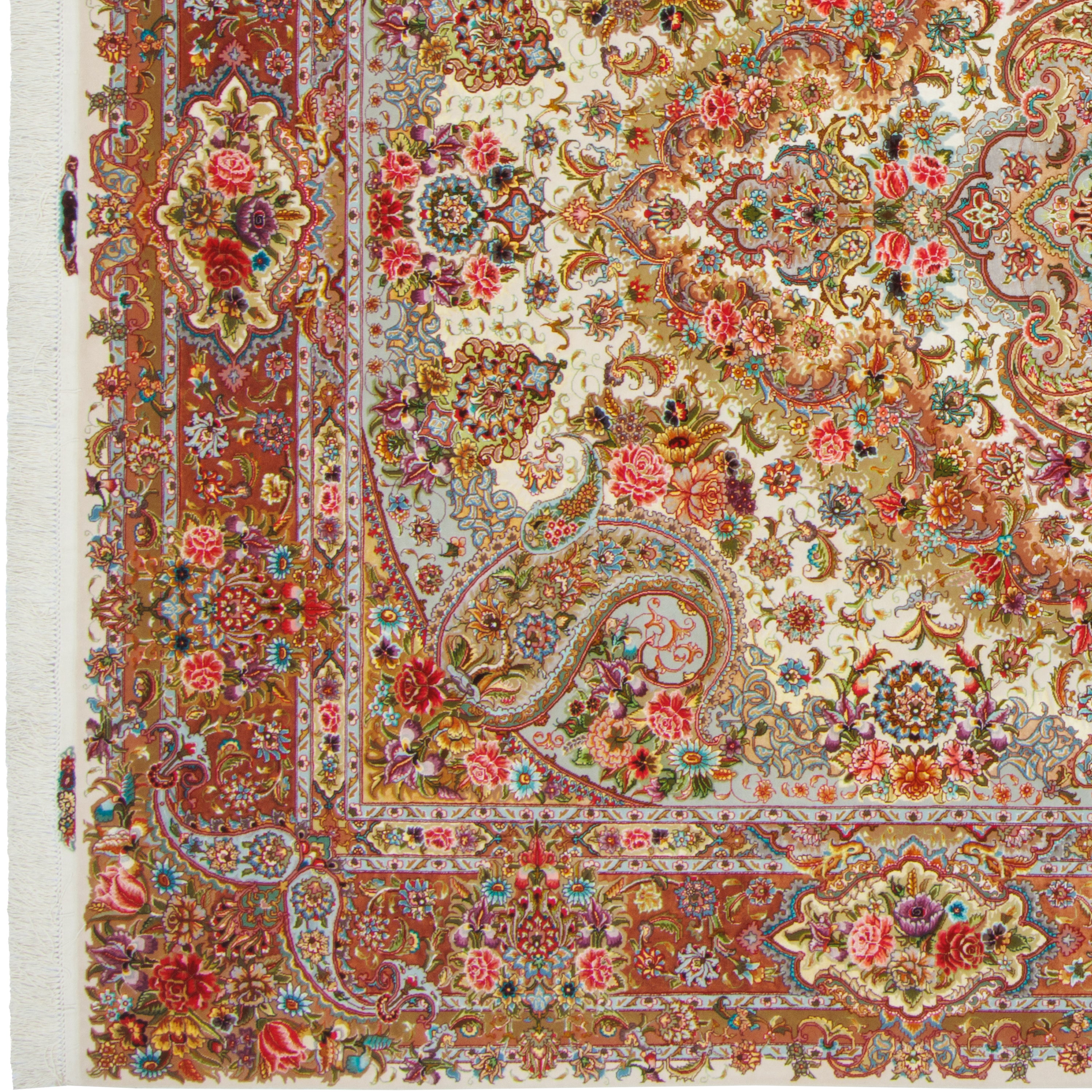 سجاد تبريز يدوي — لَتشَك تُورَنج | كومة حريرية / سدى حريري | 245 × 350 سم | رمز المنتج 10800839