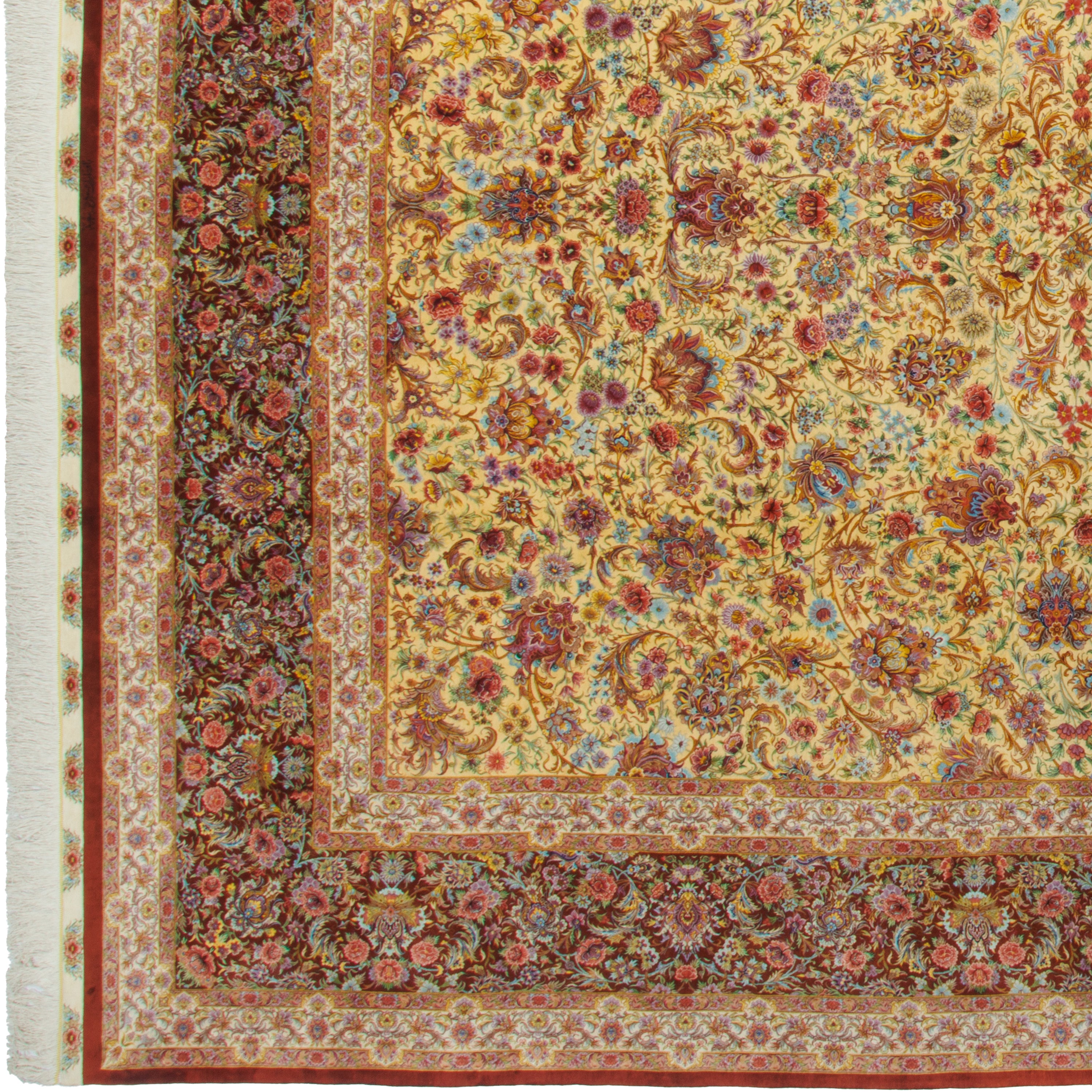 Qom Handmade Carpet — Afshan | Full Silk | 300 × 405 cm | SKU 11201455