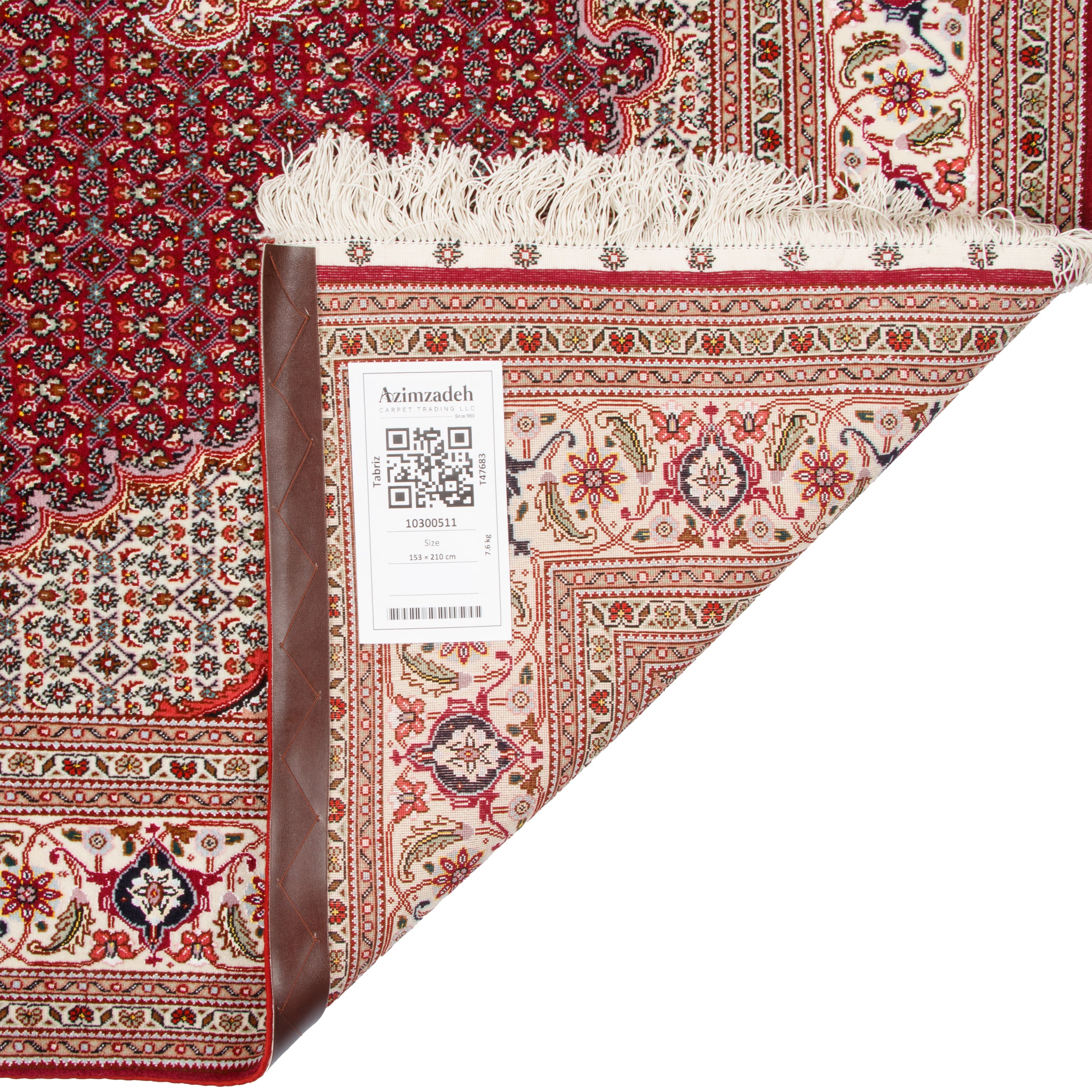 سجاد تبريز اليدوي — لَتشك تُرَنج | خيوط الحرير / السداة الحريرية | 153 × 210 سم | SKU 10300511