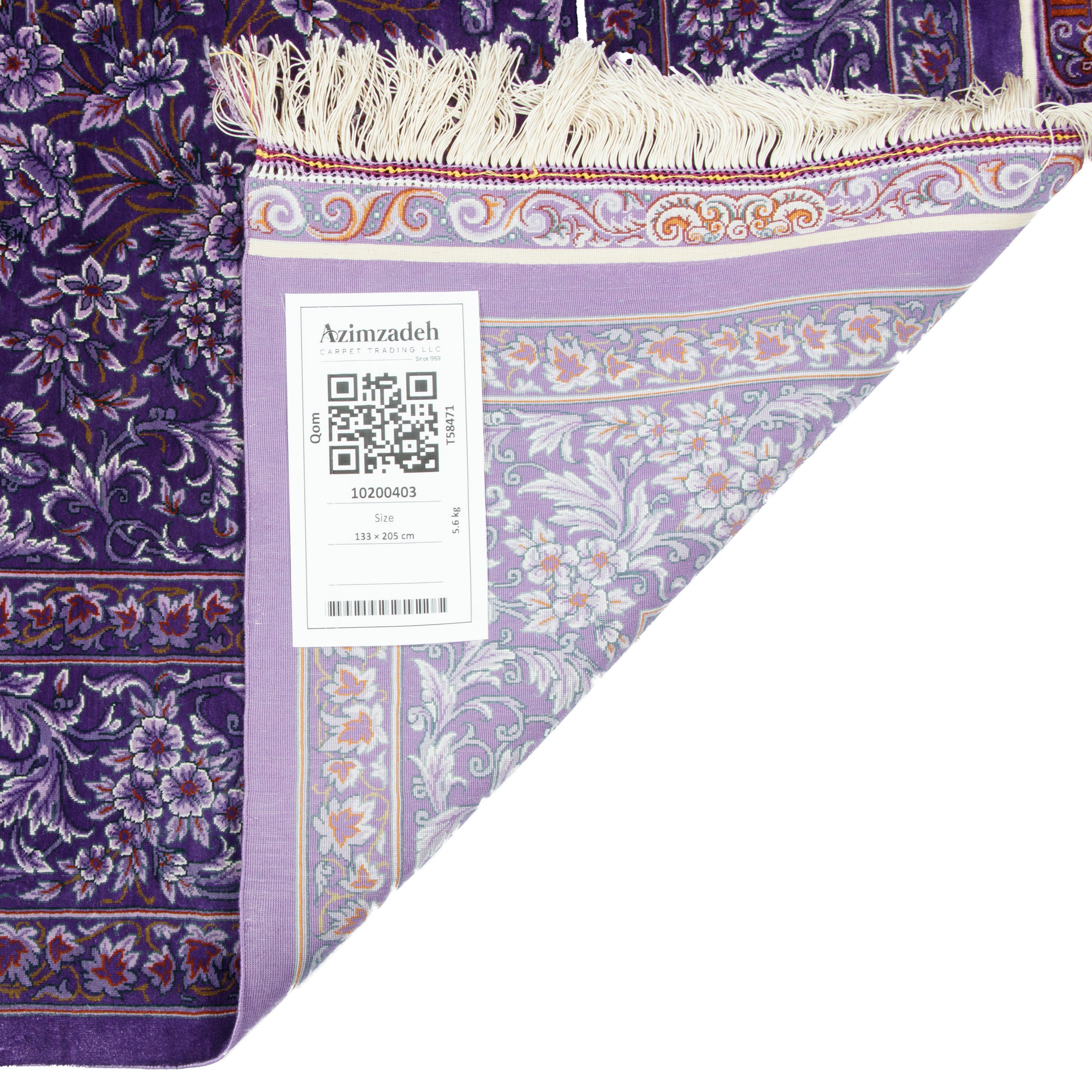 Qom Handmade Carpet — Lachak Toranj | Full Silk | 133 × 205 cm | SKU 10200403