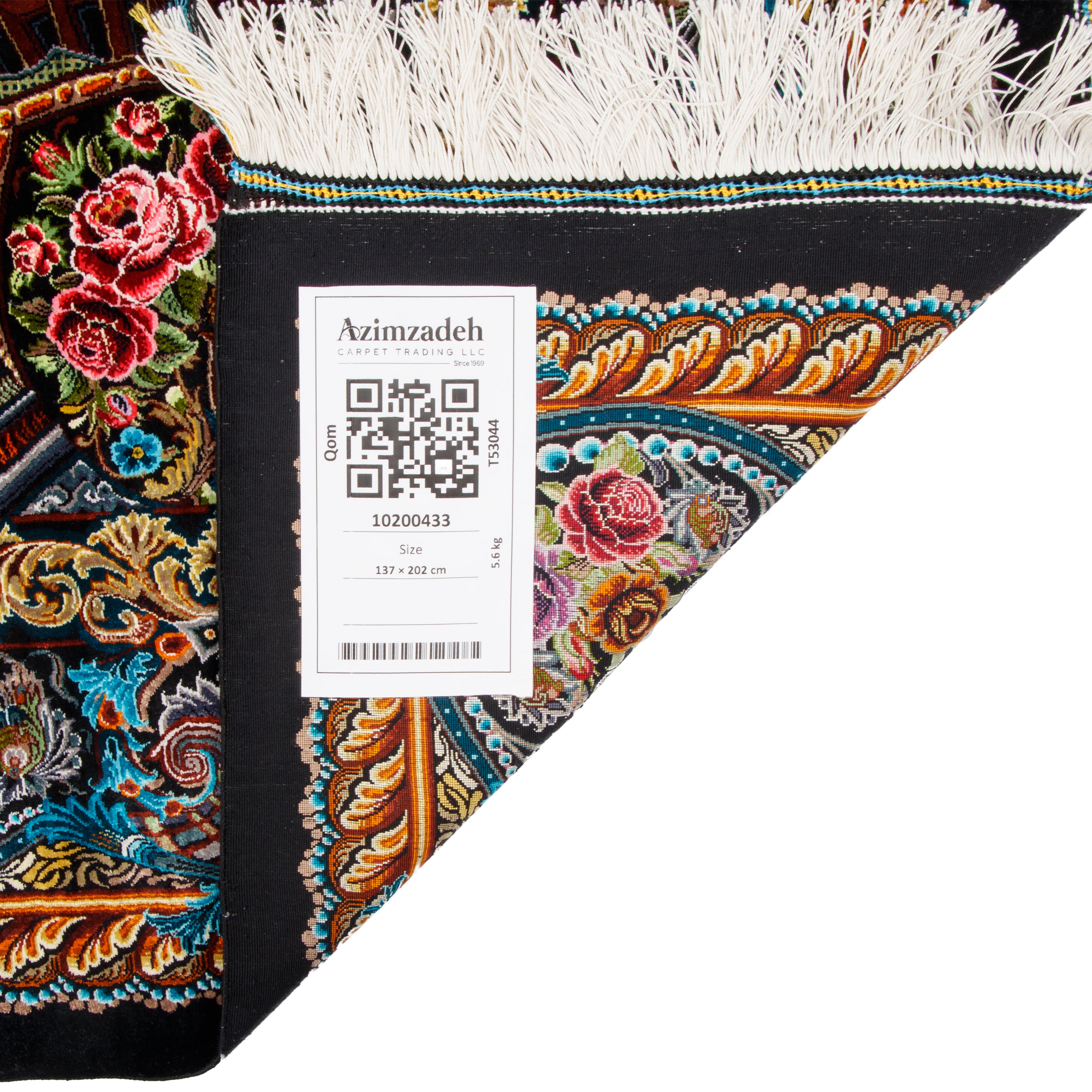 Qom Handmade Carpet — Lachak Toranj | Full Silk | 137 × 202 cm | SKU 10200433