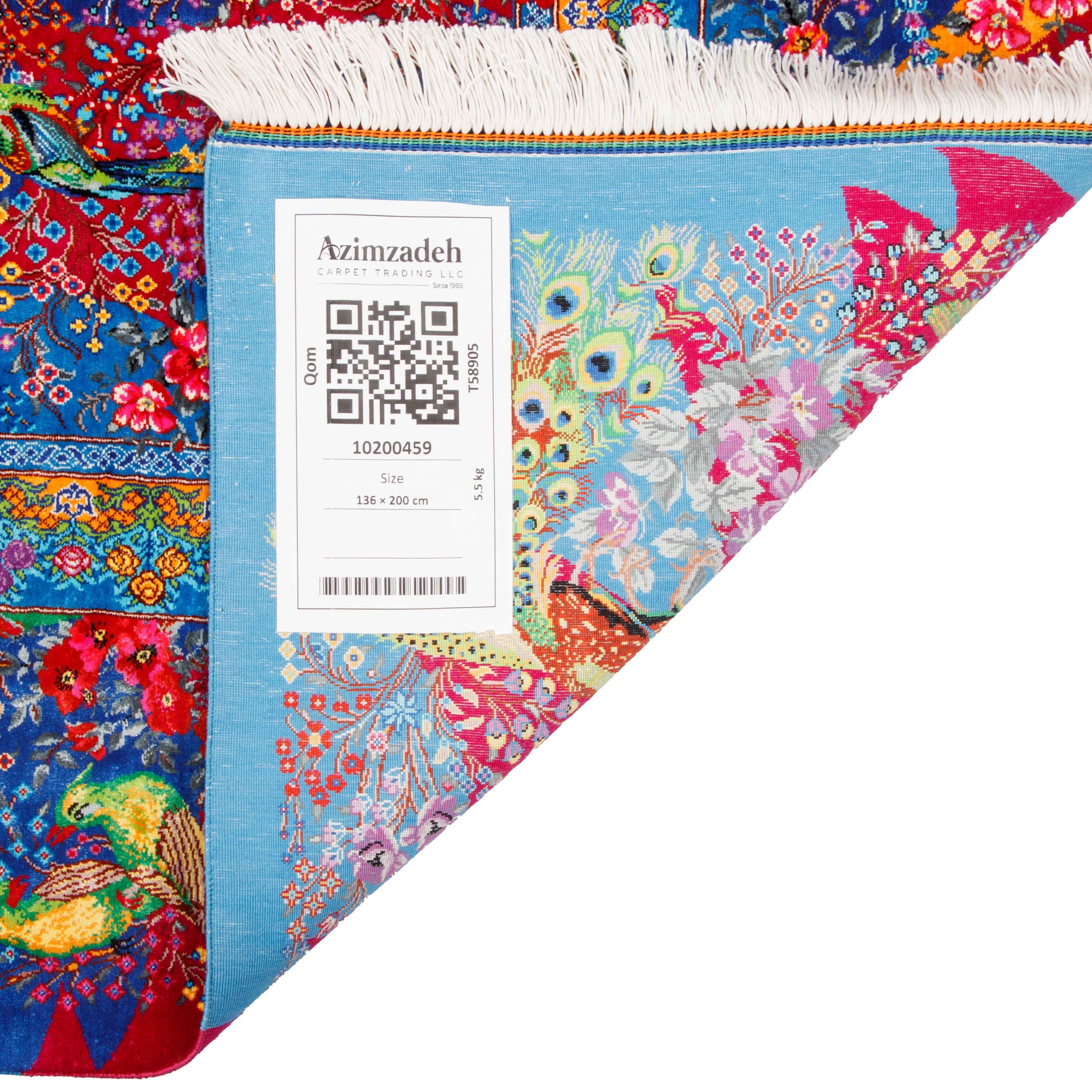 Qom Handmade Carpet — Sarasar | Full Silk | 136 × 200 cm | SKU 10200459