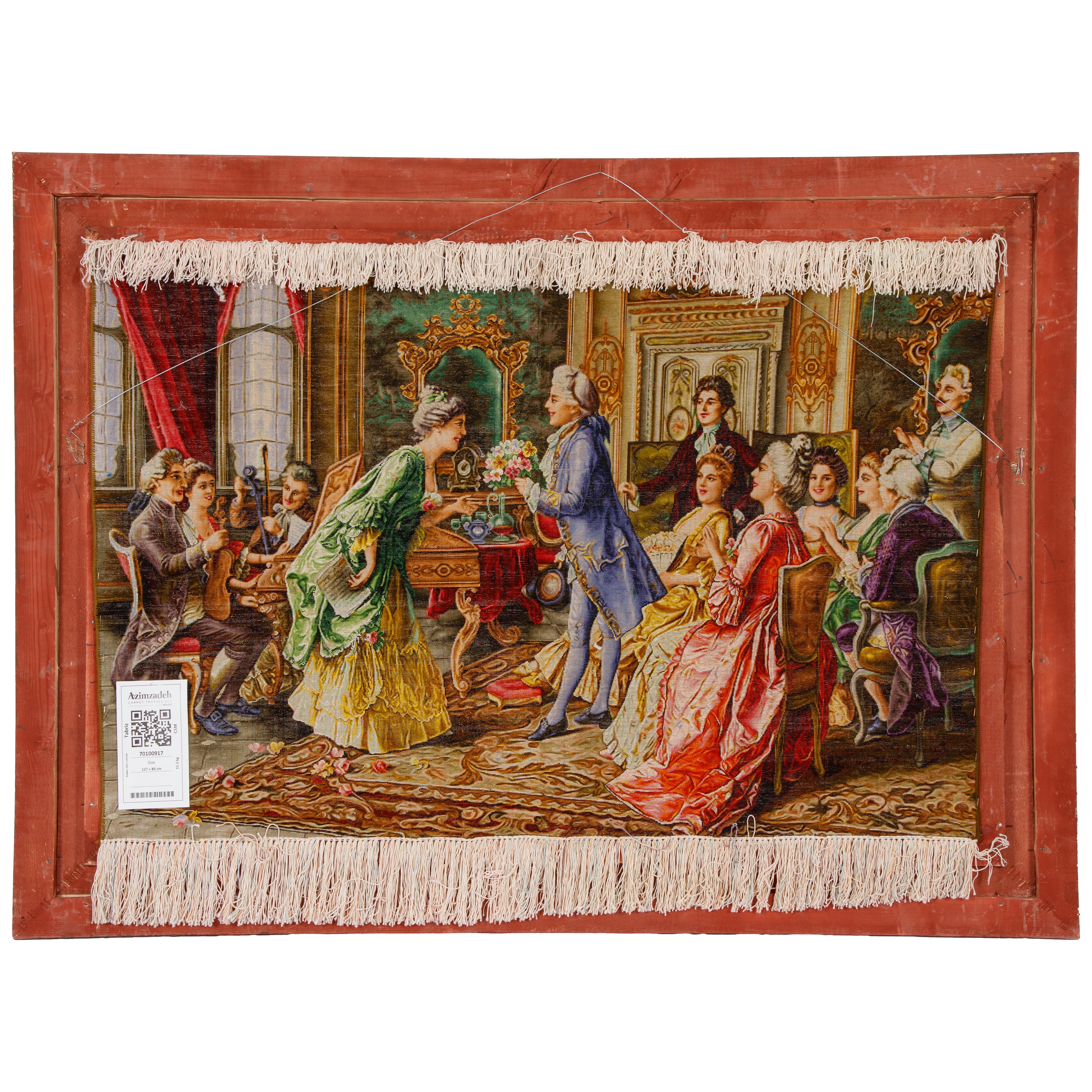 لوحة فنية جدارية لسجاد تبريز اليدوي — ساراسار | وبر حريري / سدى حريري | 127 × 85 سم | رمز المنتج 70100917