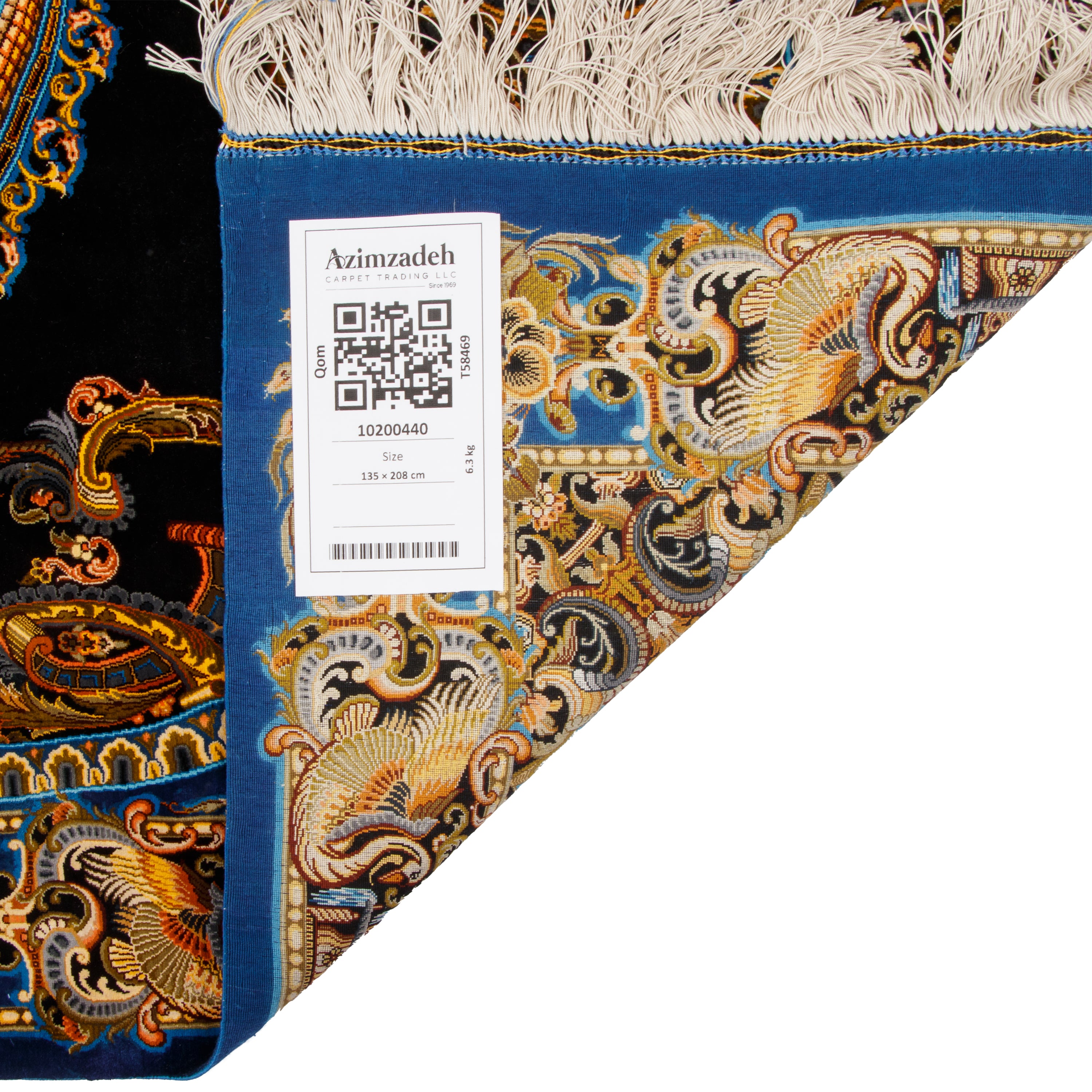 Qom Handmade Carpet — Lachak Toranj | Full Silk | 135 × 208 cm | SKU 10200440