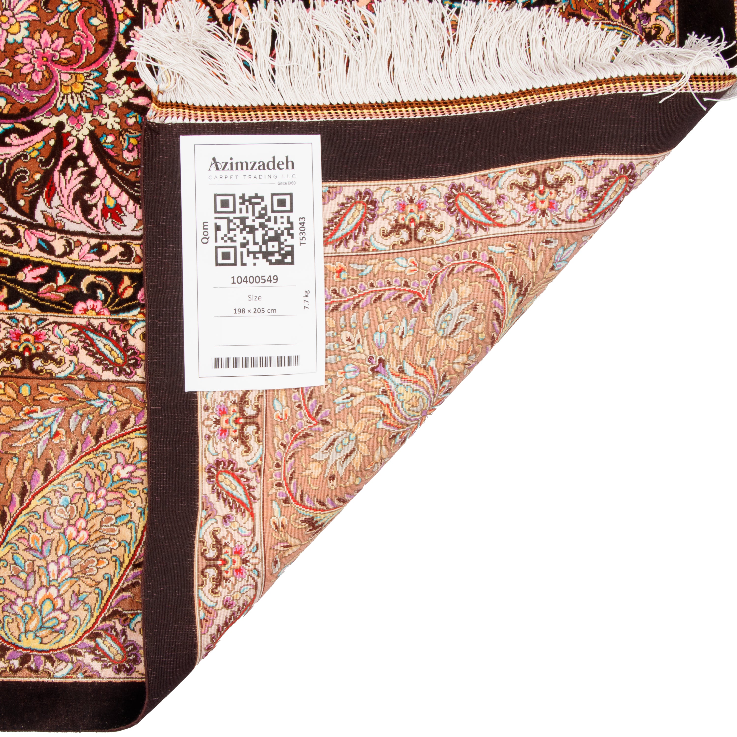 Qom Handmade Carpet — Lachak Toranj | Full Silk | 198 × 205 cm | SKU 10400549