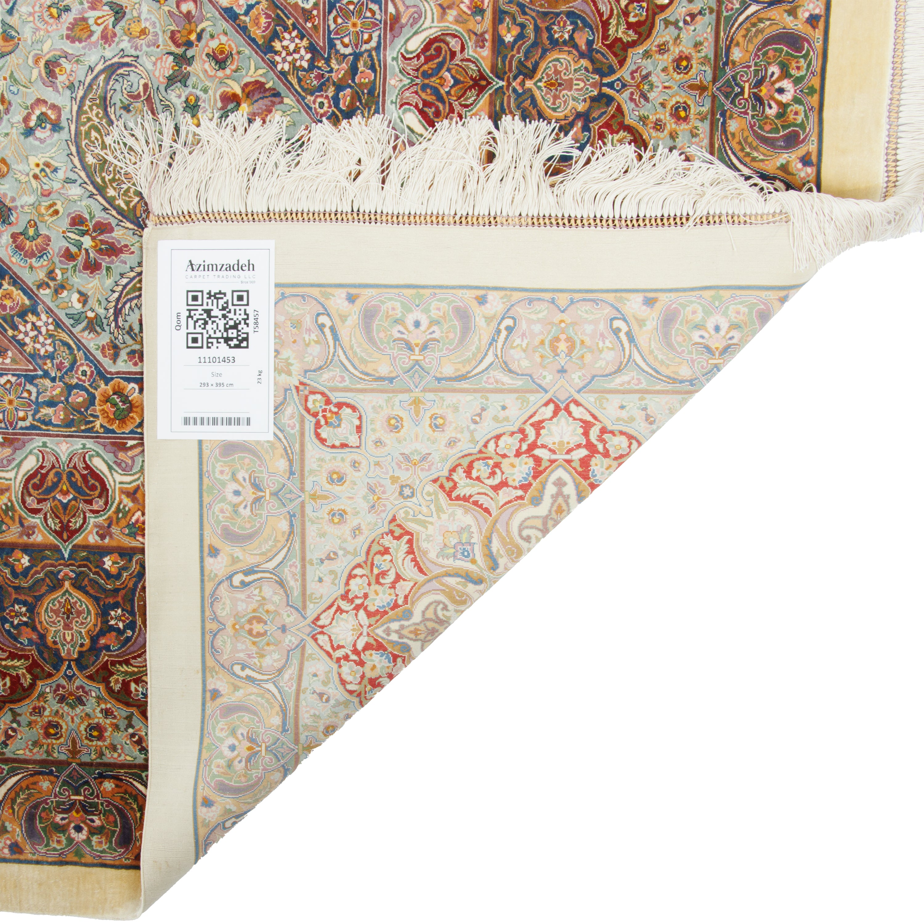 Qom Handmade Carpet — Lachak Toranj | Full Silk | 293 × 395 cm | SKU 11101453